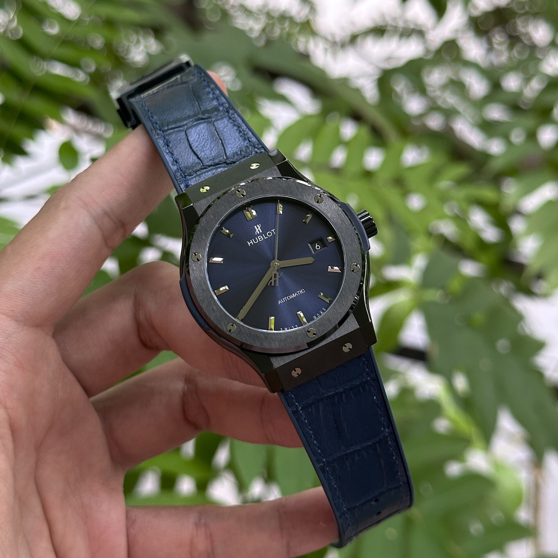 Hublot Classic Fusion Ceramic Blue Best Replica Watch JJZ 42mm - Elite Watch Atelier