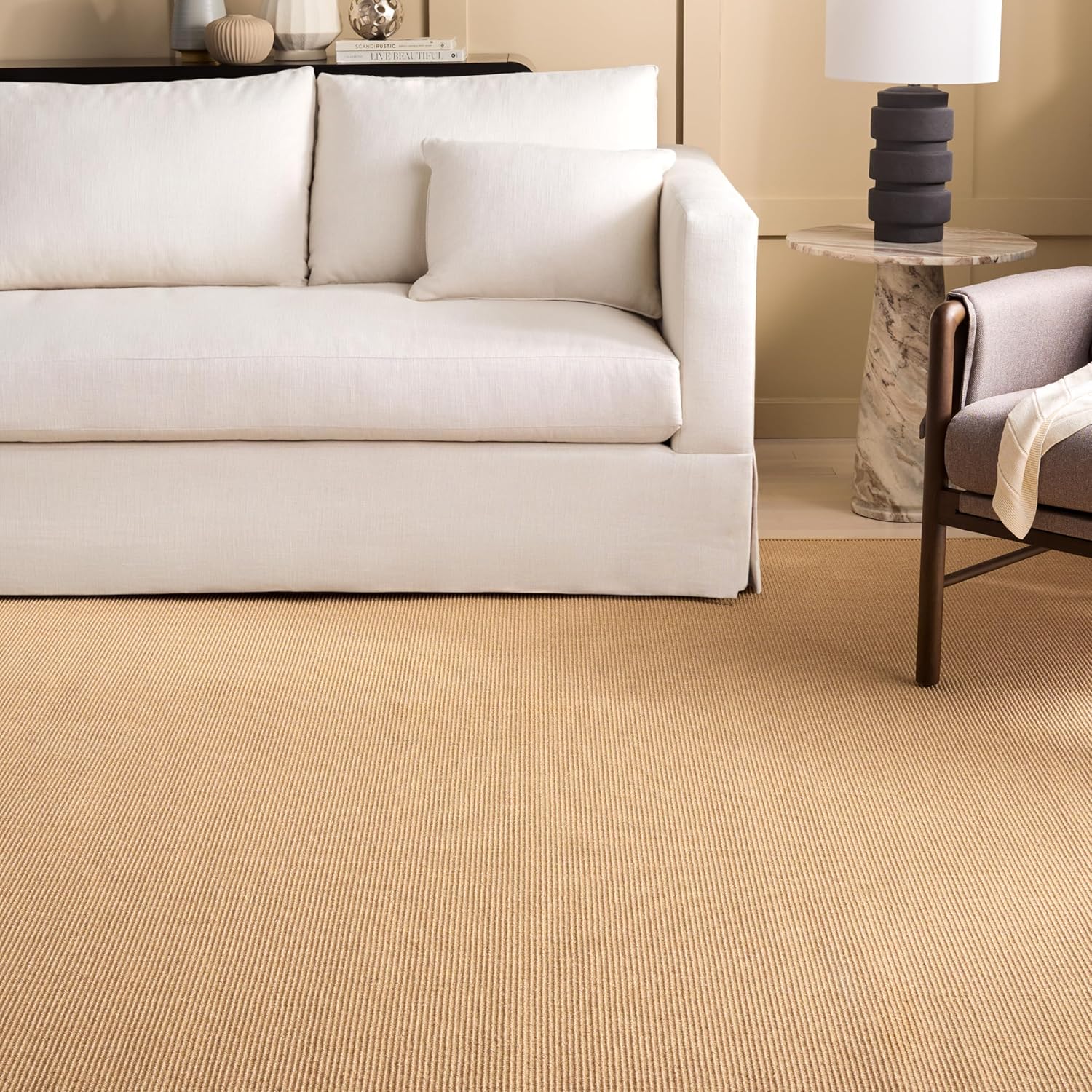 Martha Stewart x SAFAVIEH Area Rug Collection - 8' x 10', Natural Brown, Sisal & Jute, Farmhouse Style, Ideal for Living Room, Bedroom, Office, Dining Space (MSR9501A)