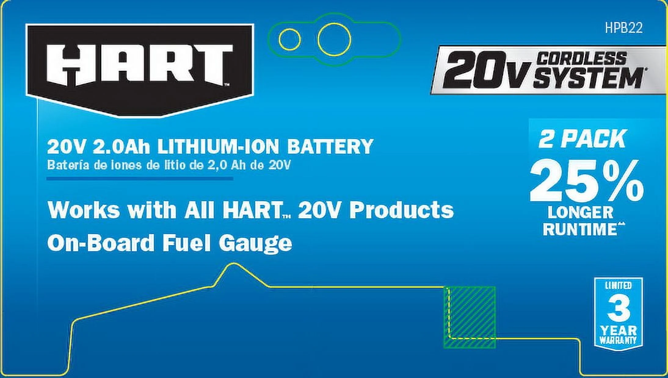 HART 2-Pack 20-Volt 2.0Ah Lithium-Ion Batteries (Charger Not Included) - Image 2