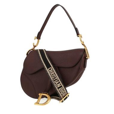Dior Saddle handbag in burgundy grained leather