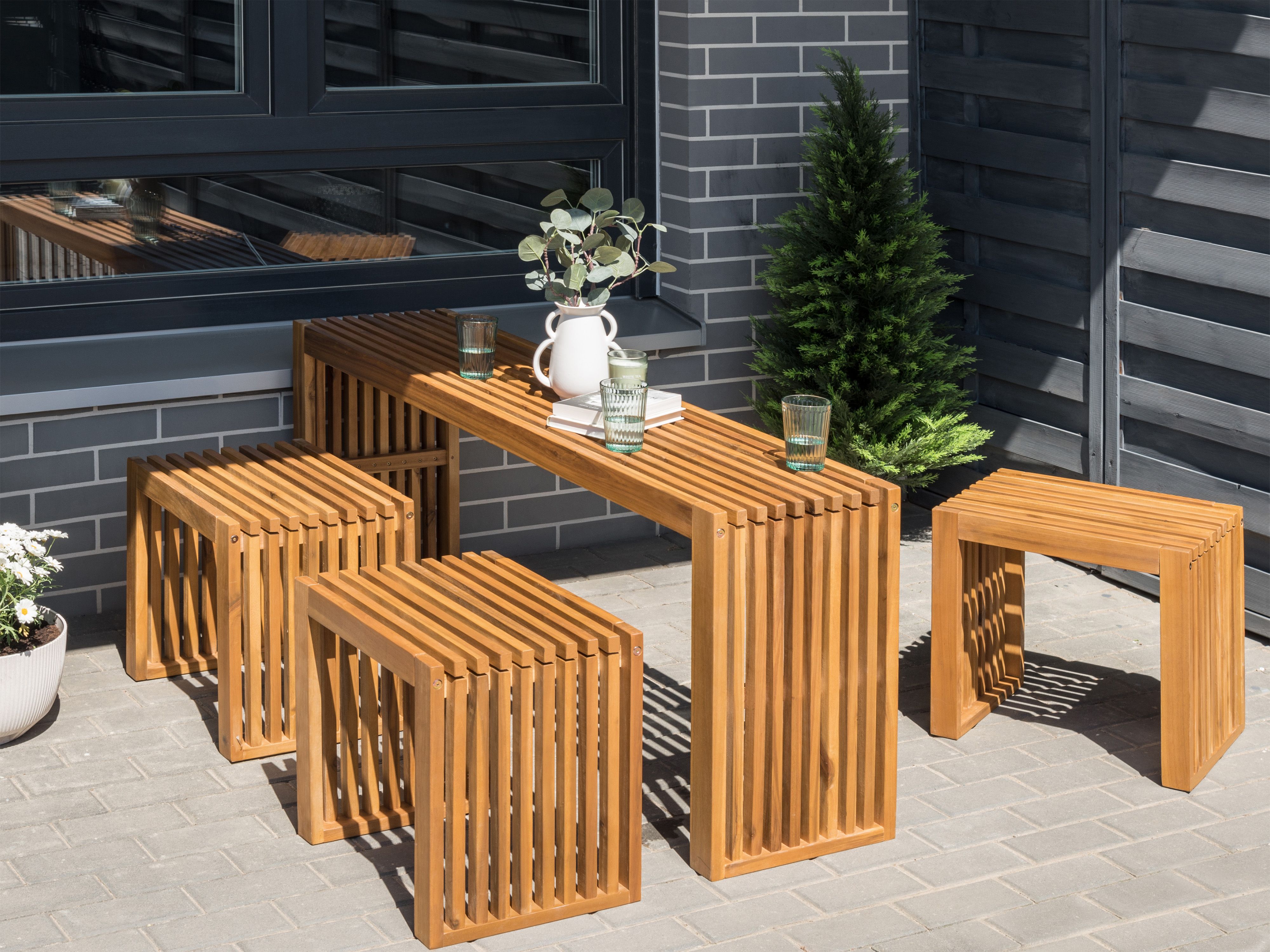 Garden Coffee Table BELLANO 150 cm 35 cm Acacia Wood Brown