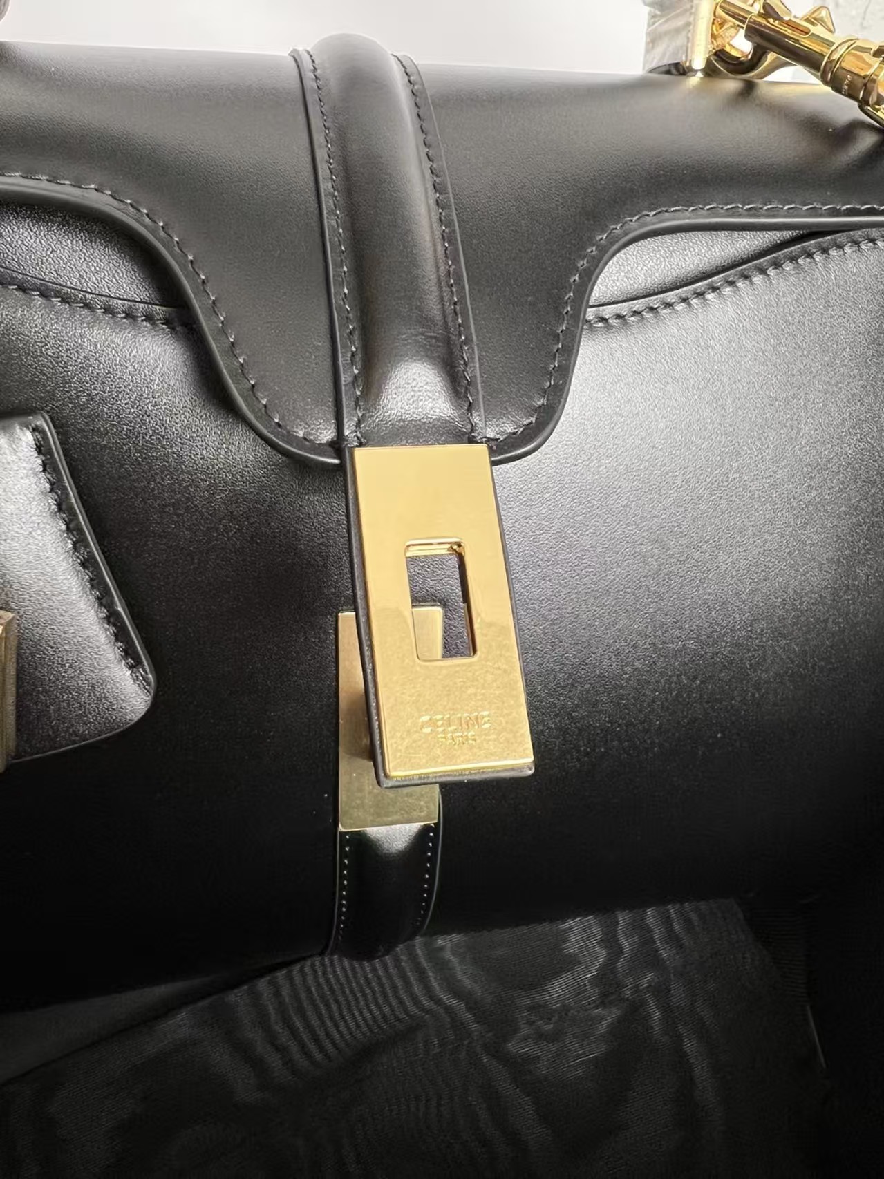 Celine Black Mini 16 in Satinated Calfskin Bag1:1High-quality replica