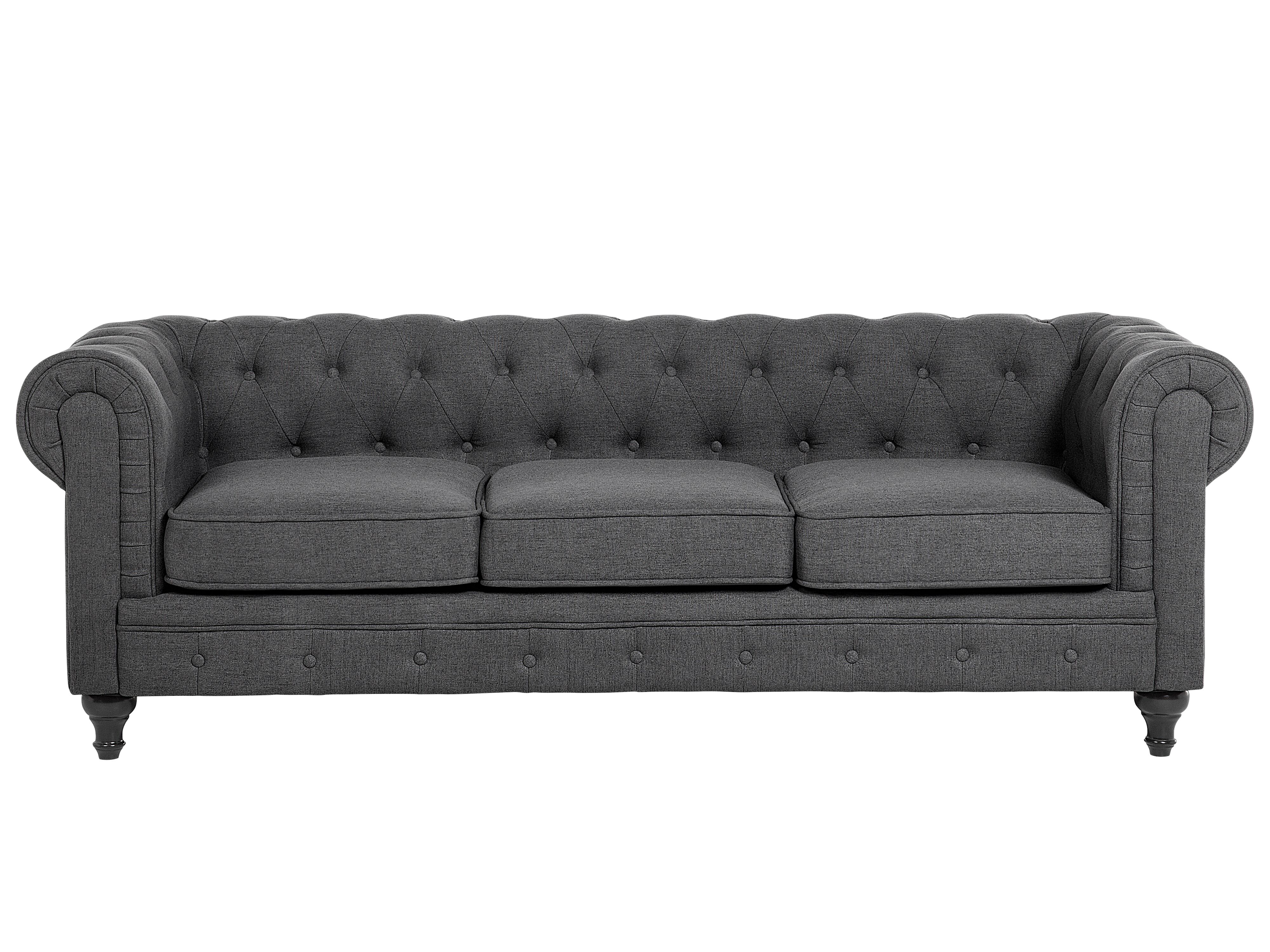 Sofa 3 Seater CHESTERFIELD Fabric Grey