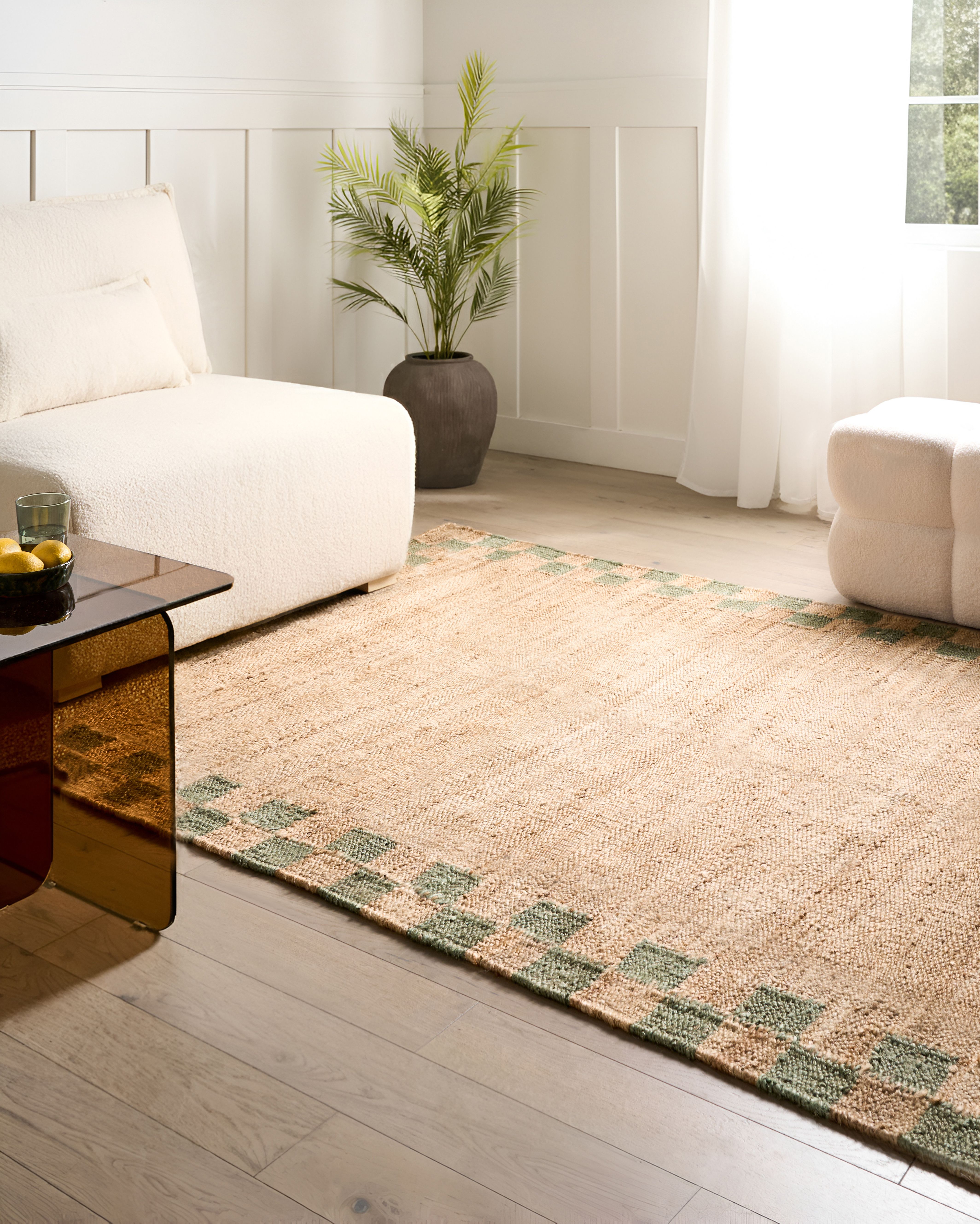 Rug BEED Beige/ Green 160 x 230 cm Jute