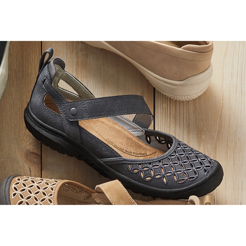 JBU Bianca Mary Jane with Cutout Designs and Memory Foam Footbed by Jambu - MIDNIGHT VELVET CATALOG