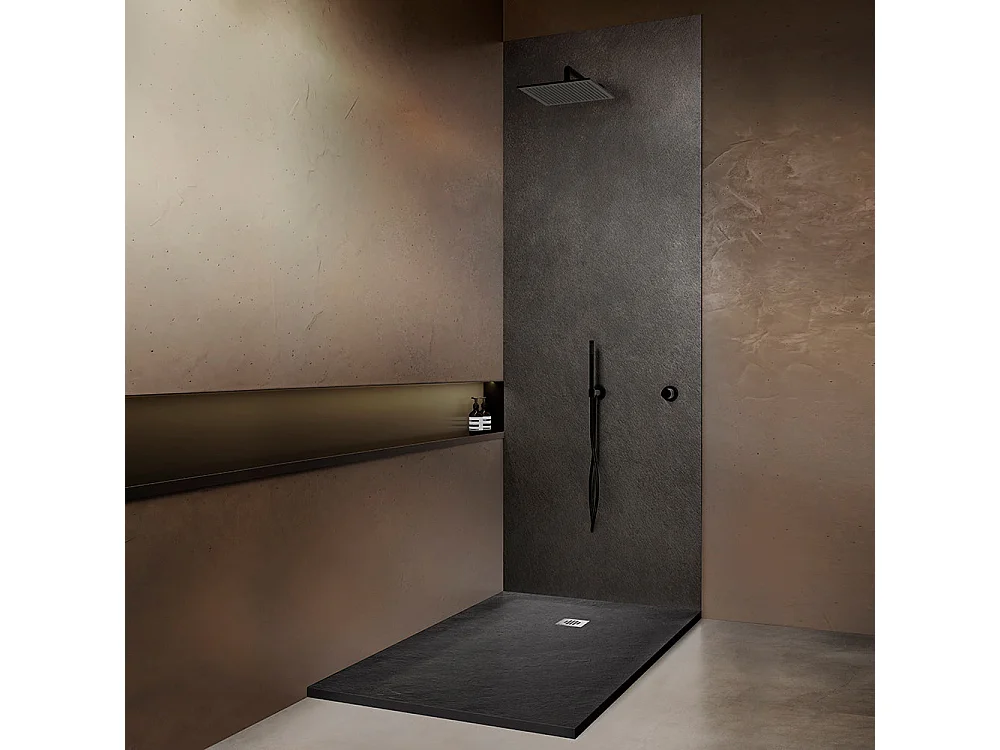 Panneau mural pour salle de bain en pierre naturelle roche de mer 260x120 cm Épaisseur 3mm recoupable et perçable