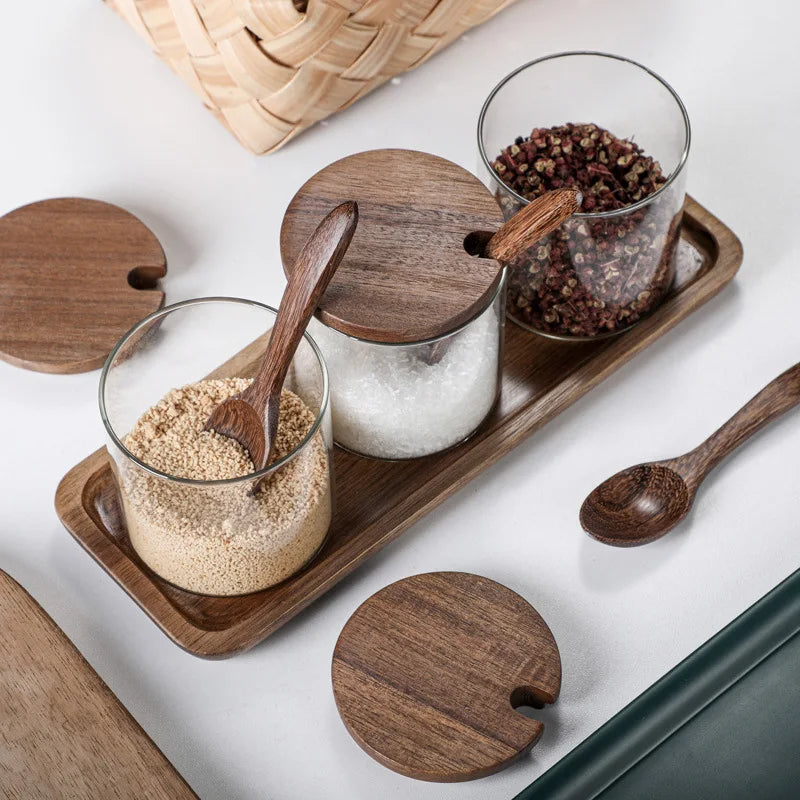 PureOrganix Glazen Pot Set - Elegante Opslag met een Natuurlijke Touch - Perfect voor Stijlvolle en Praktische Organisatie