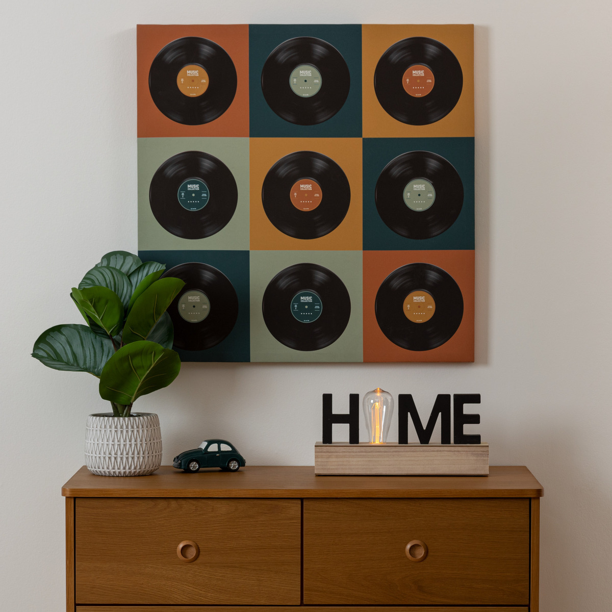 LED table word "Home" Black, 16x34 cm