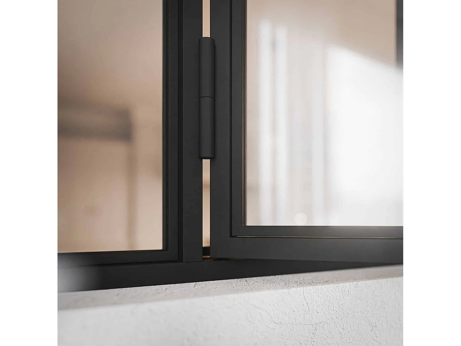 Verrière Ouvrante en Acier 3 Carreaux - Noir