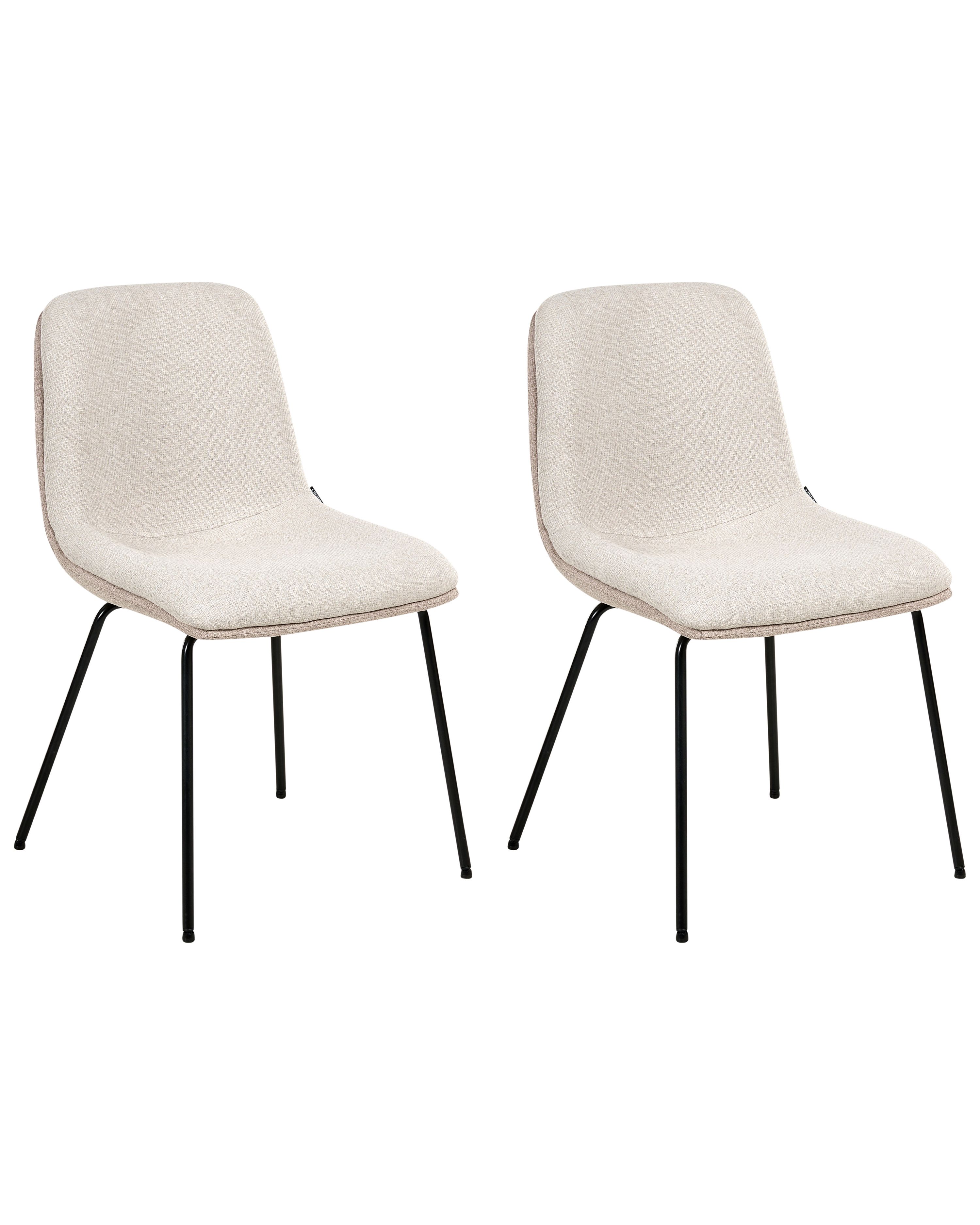 Set of 2 Dining Chairs LORIDA Fabric Beige