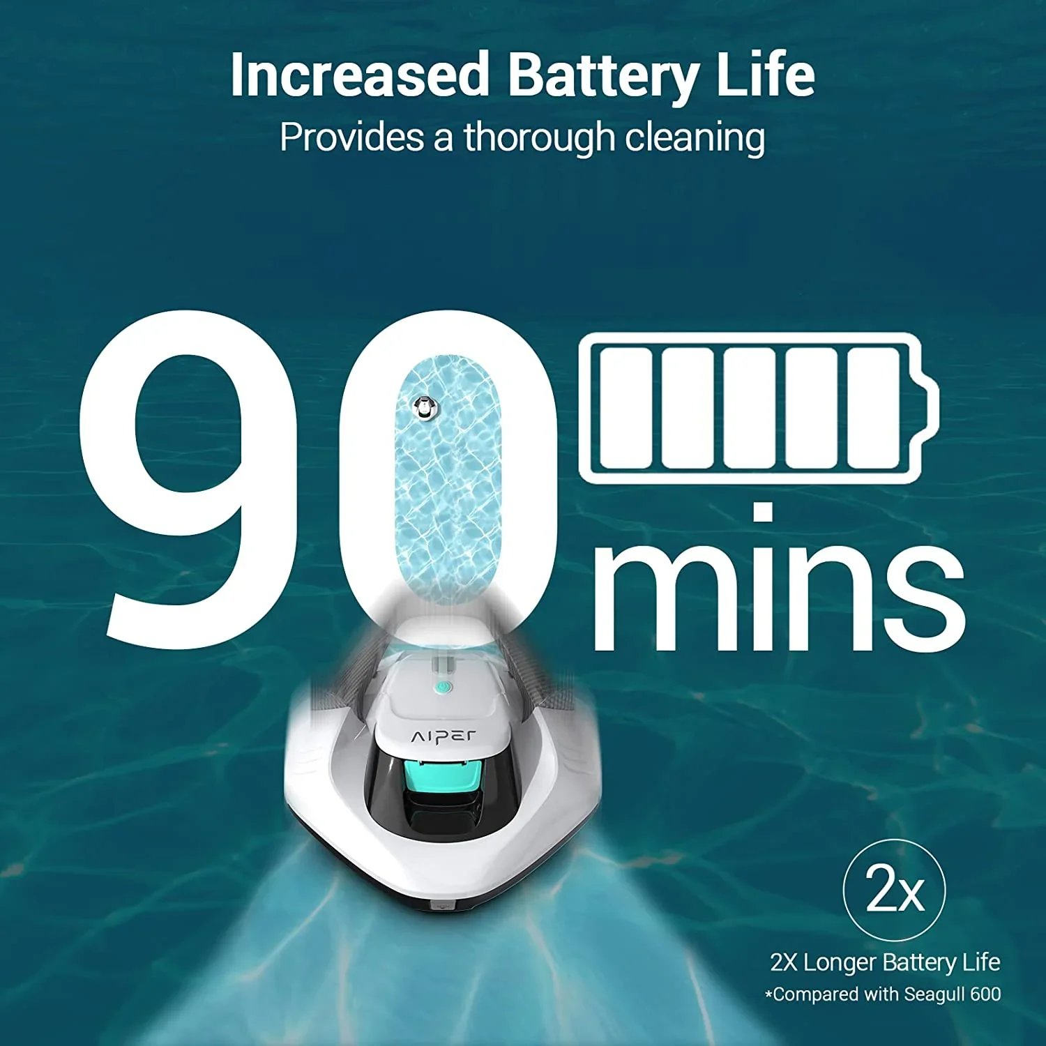 AIPER Cordless Robotic Pool Cleaner With Dual-Drive Motors - Seagull 600 - Image 5 AIPER Cordless Robotic Pool Cleaner With Dual-Drive Motors - Seagull 600 - Image 5