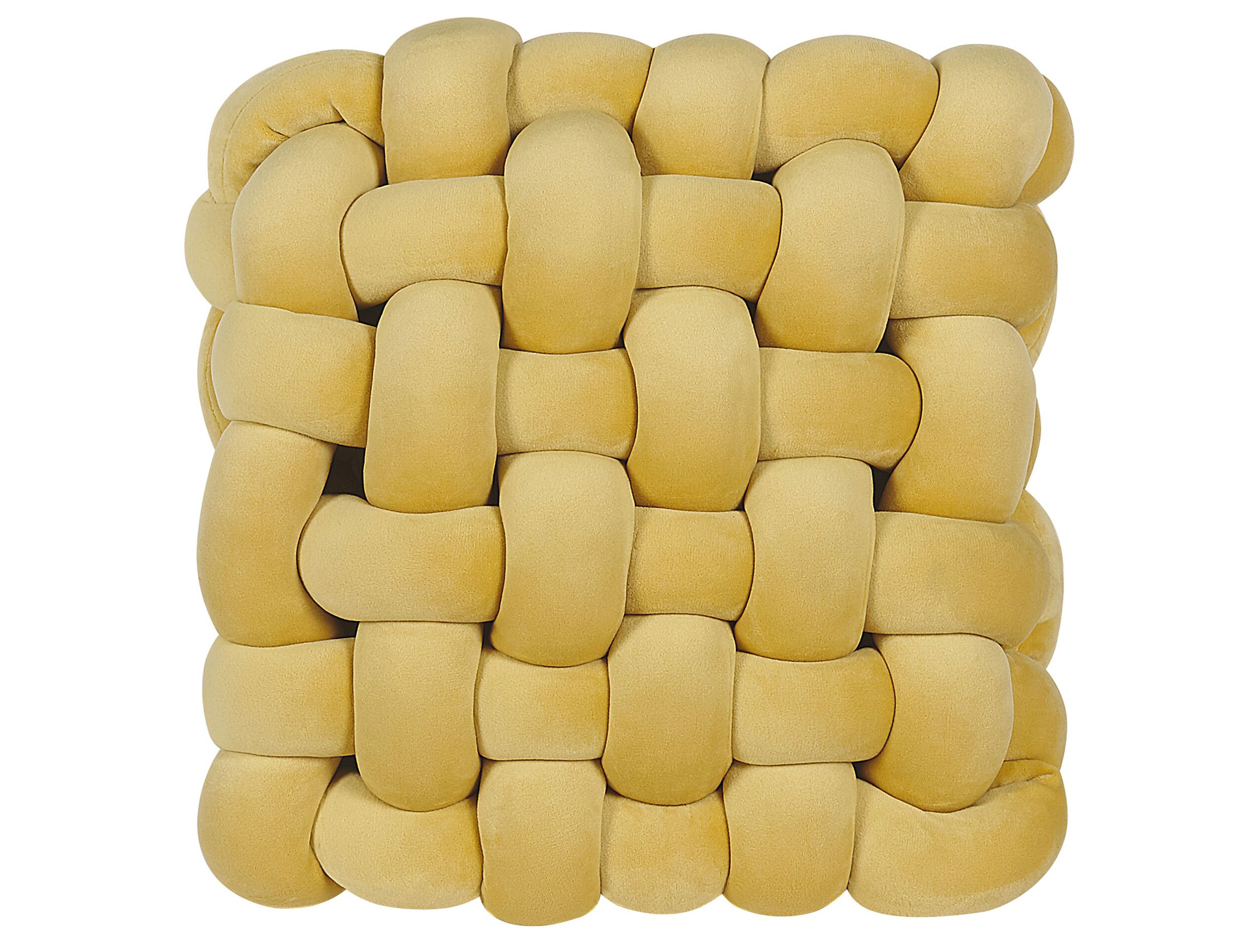 Throw Cushion SIRALI Velvet 30 x 30 cm Mustard
