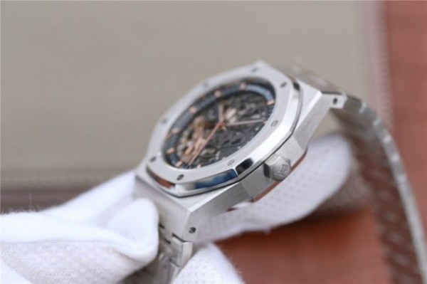 Replica Audemars Piguet Royal Oak 41mm Double Balance Wheel Openworked 15407 SS JF SS Bracelet A3132 - Top club