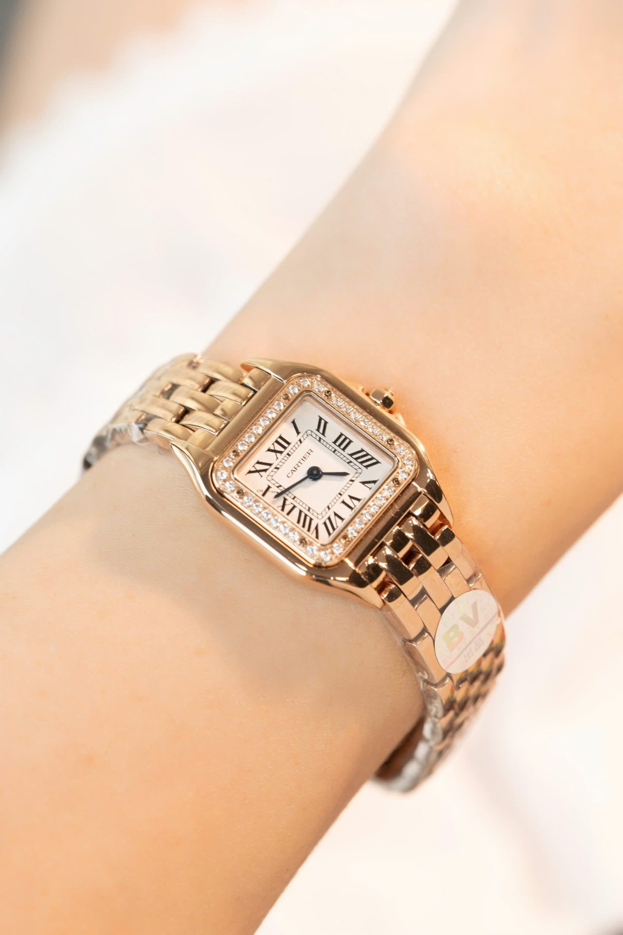 Cartier Panthere Replica Watch Rose Gold With Diamond Bezel 22mm - Top club