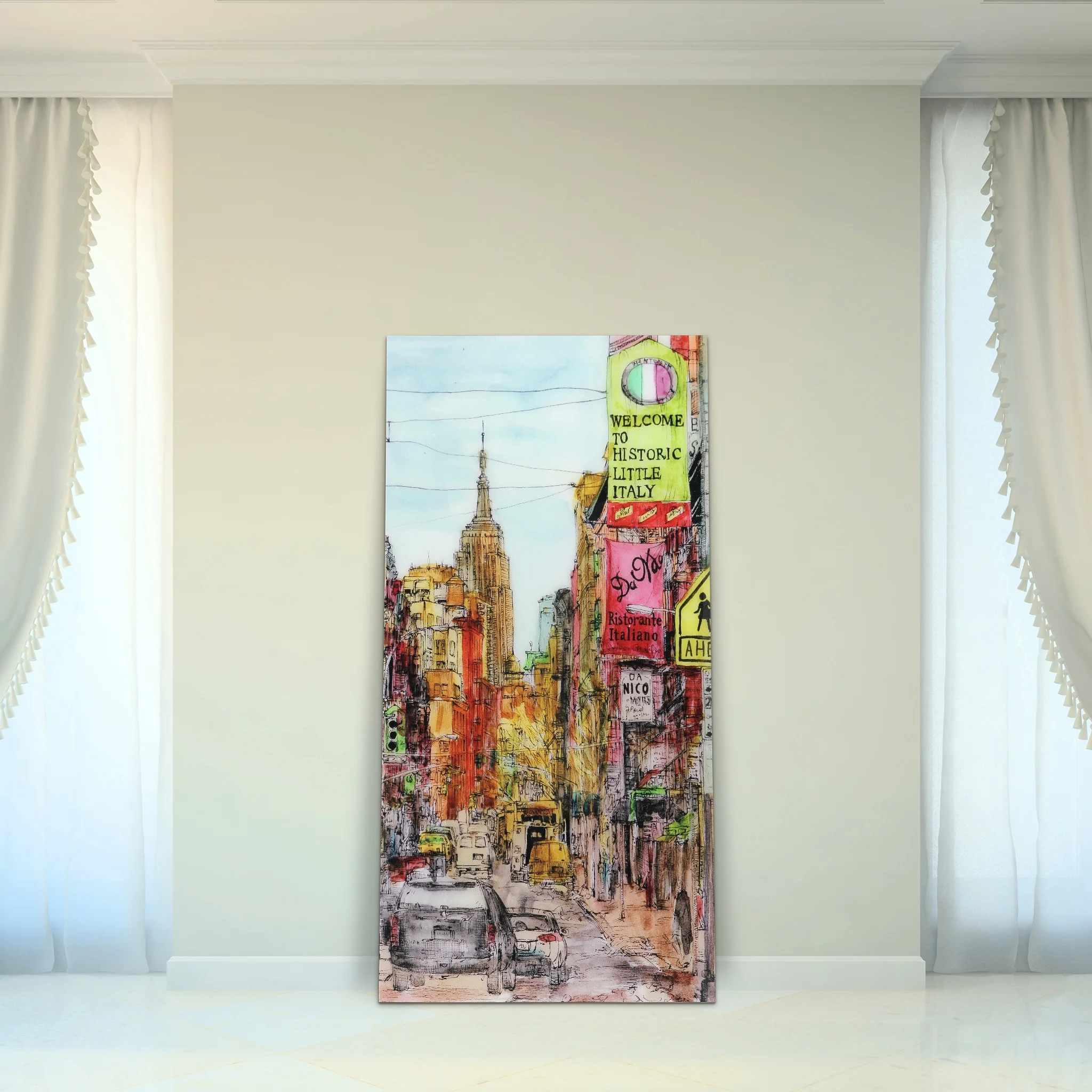 Empire Art Direct Blue Splash Frameless Free Floating Tempered Glass Panel Graphic Wall Art, 72" x 36", Ready to Hang - Image 43