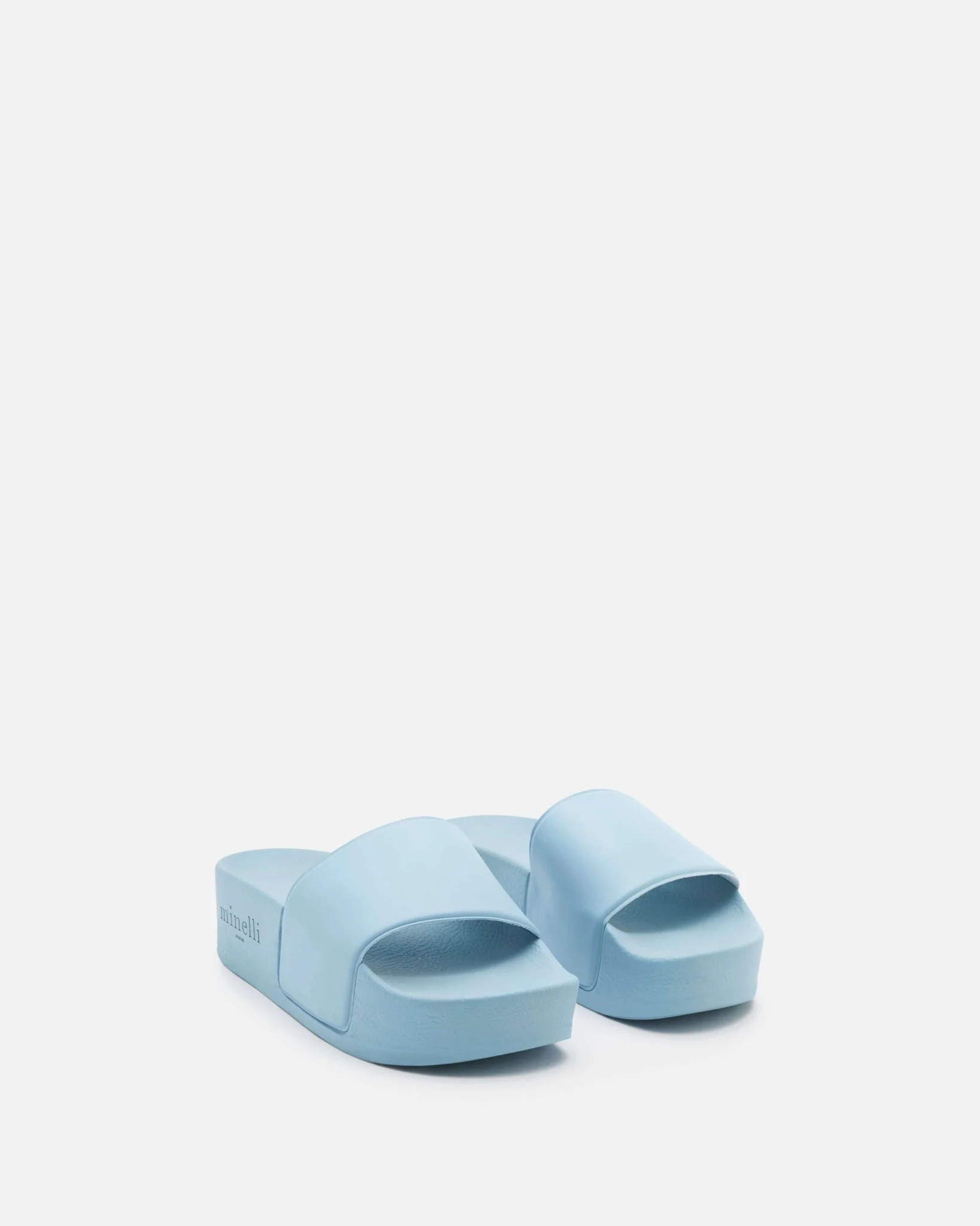 MULES NOVA - En cuir à semelles compensées bleu