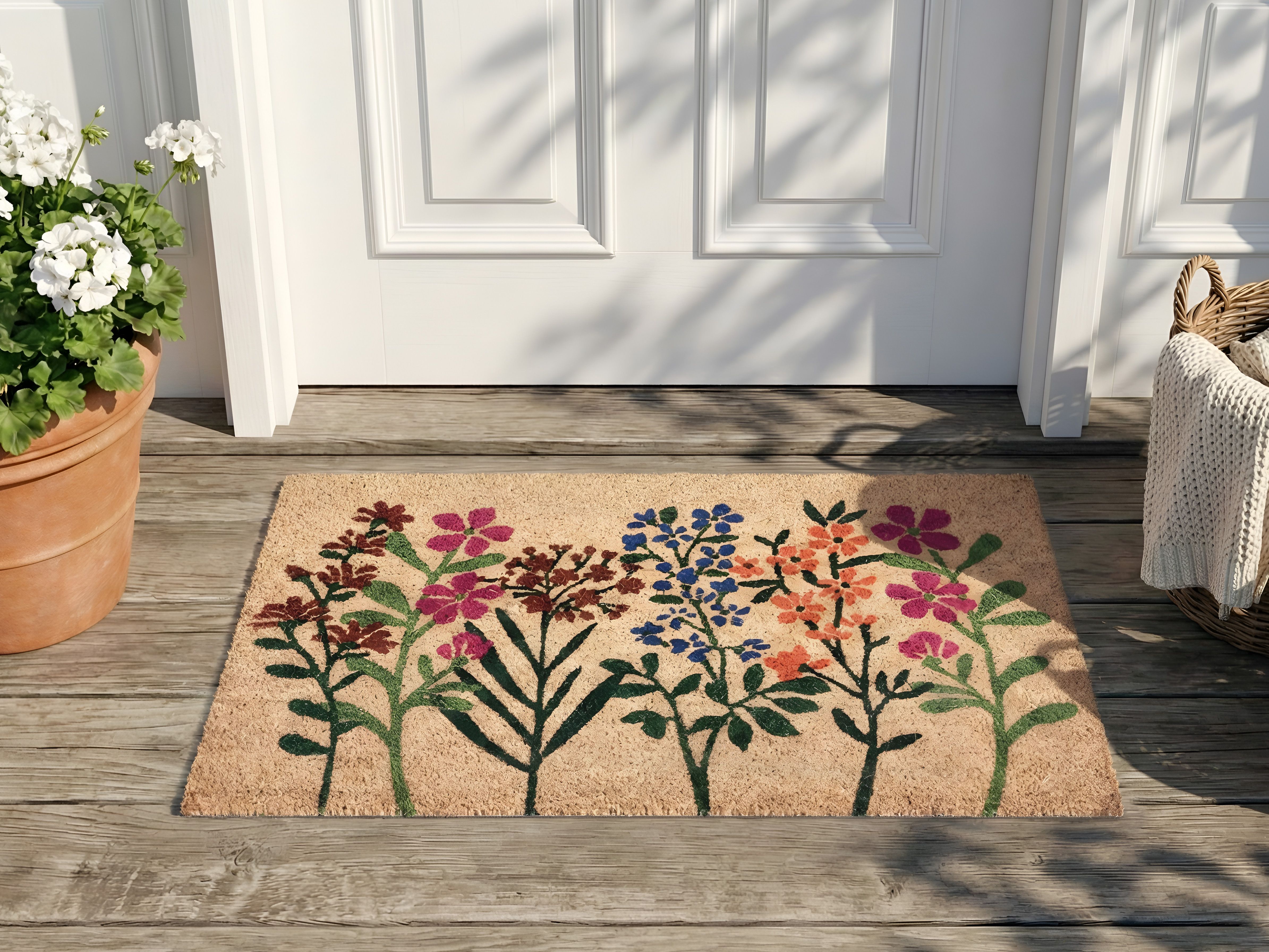 Doormat TEKKONA Natural 50 x 80 cm Flower Coir