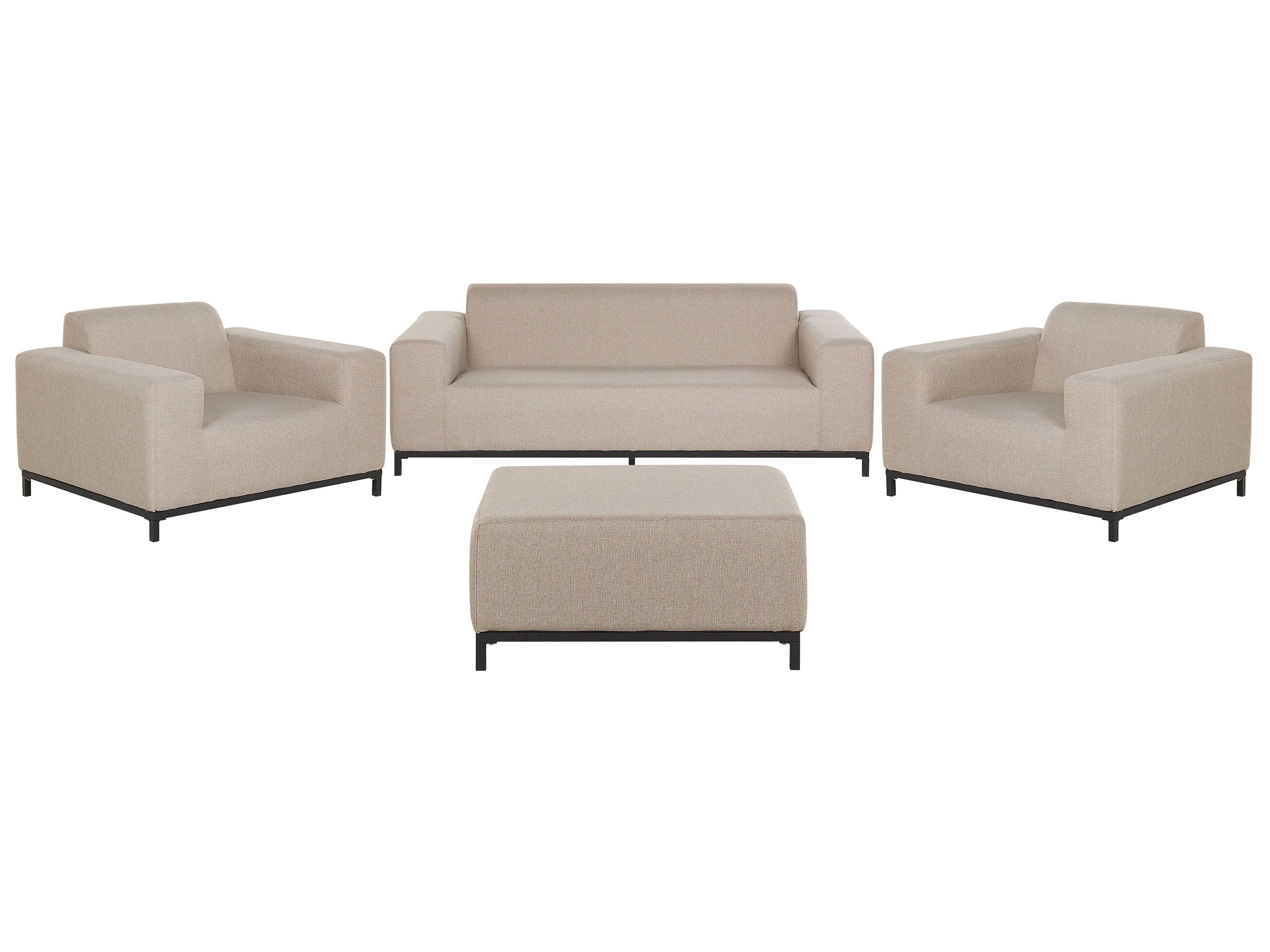 Garden Lounge Set with Table 5 Seater ROVIGO Beige