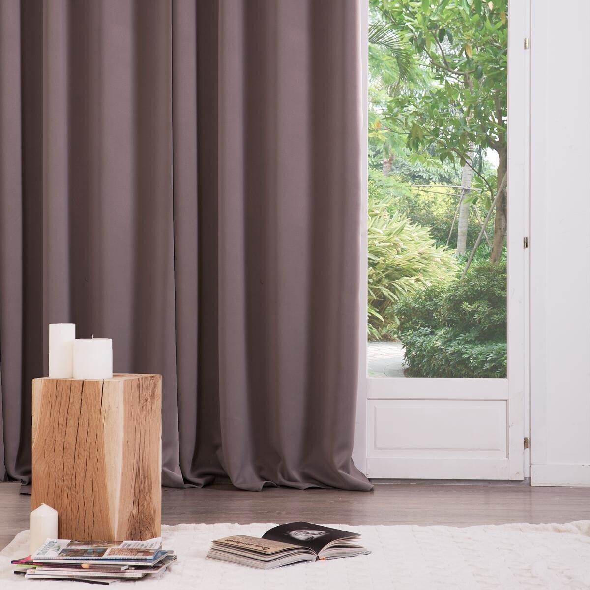 Set of 2 blackout curtains Taupe grey, 135x240 cm