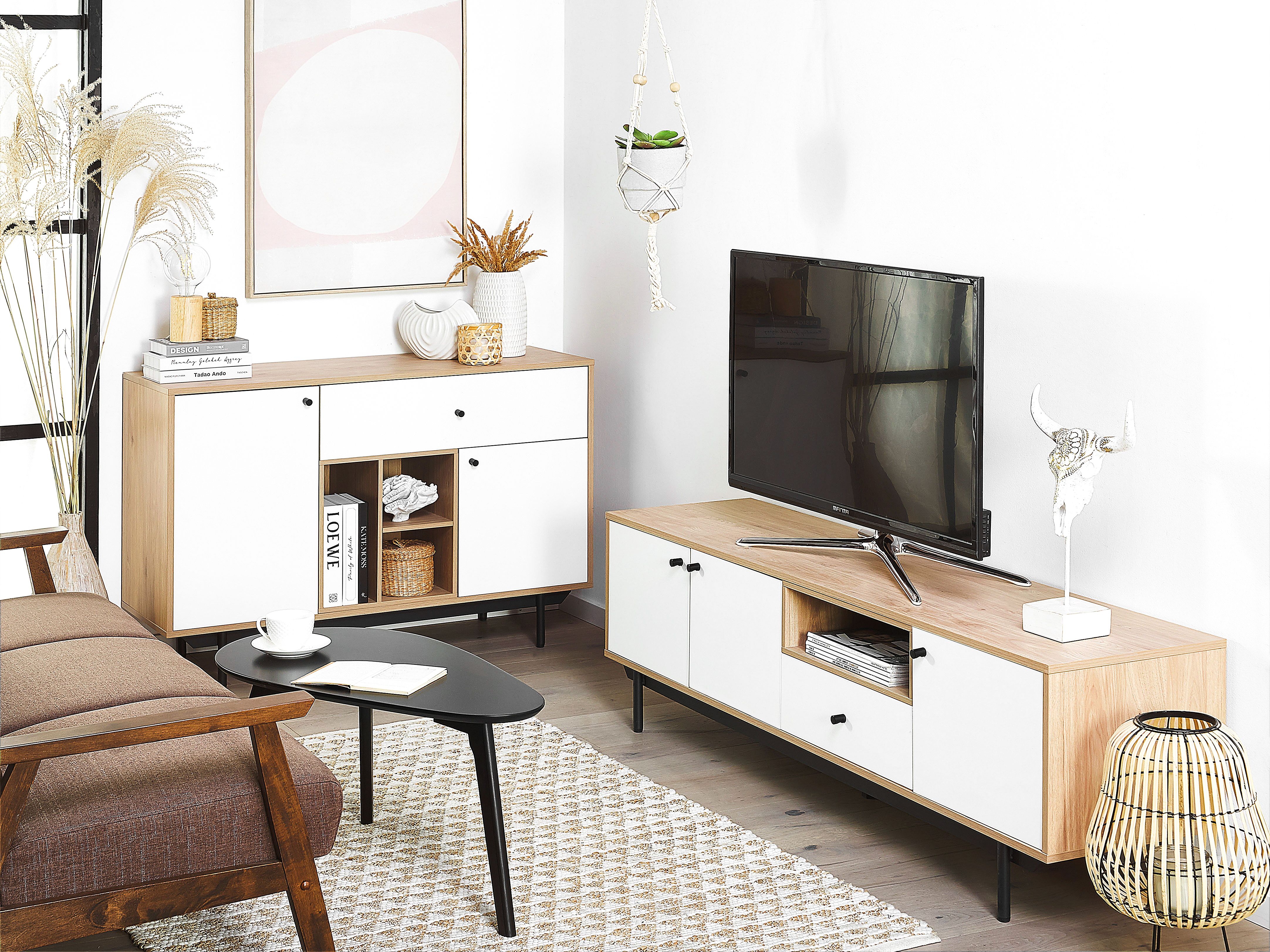 TV Stand ITACA Brown/ White