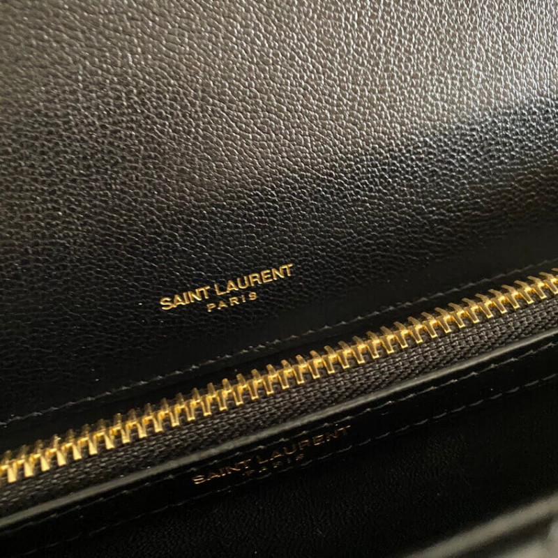 Replica Ysl Saint Laurent Sheepskin Matelasse Chevron Monogram Large College Satchel 392738 Black1:1High-quality replica