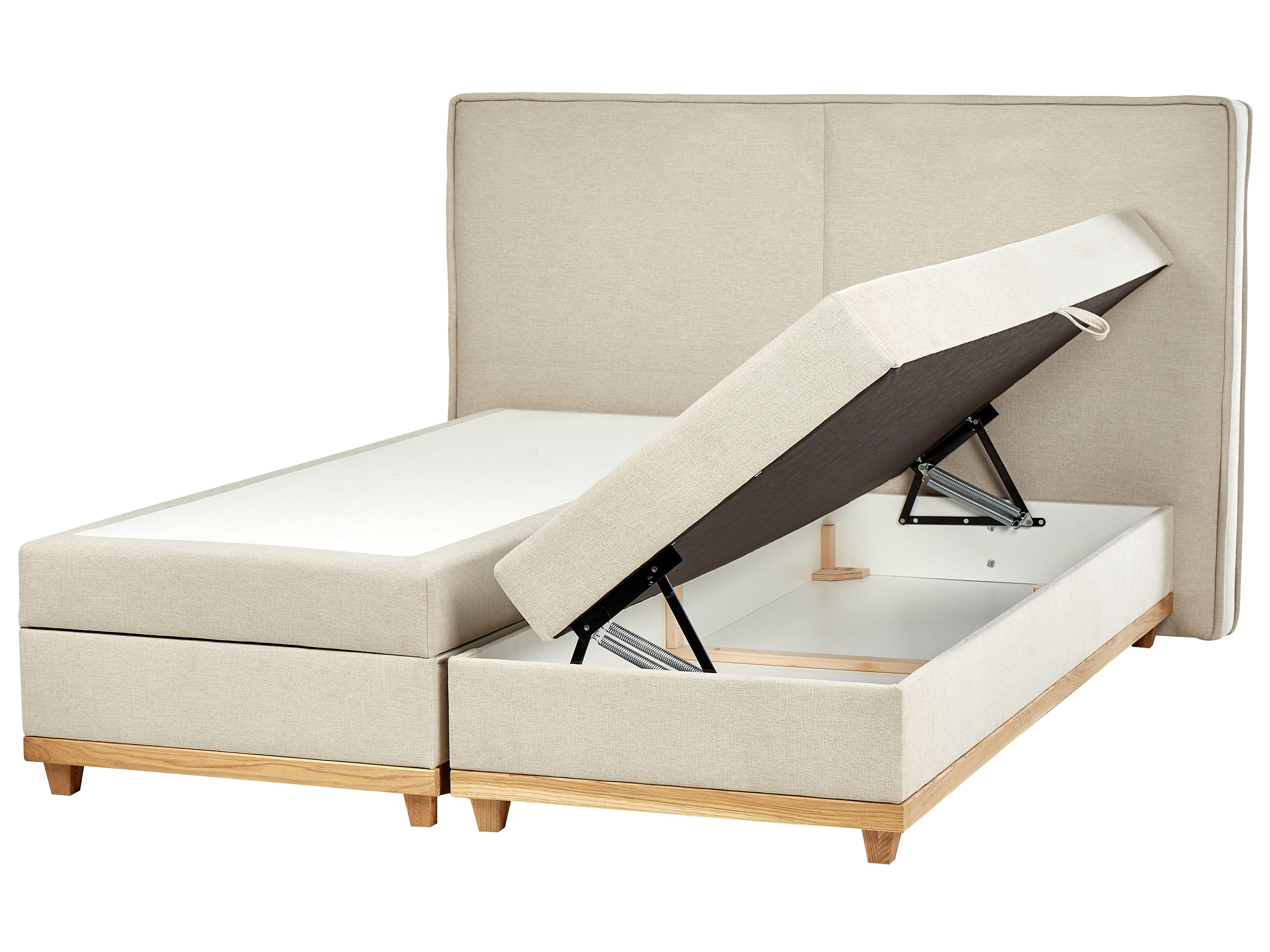 Divan Bed with Storage Fabric DYNASTY 180 x 200 cm (EU Super King) Beige
