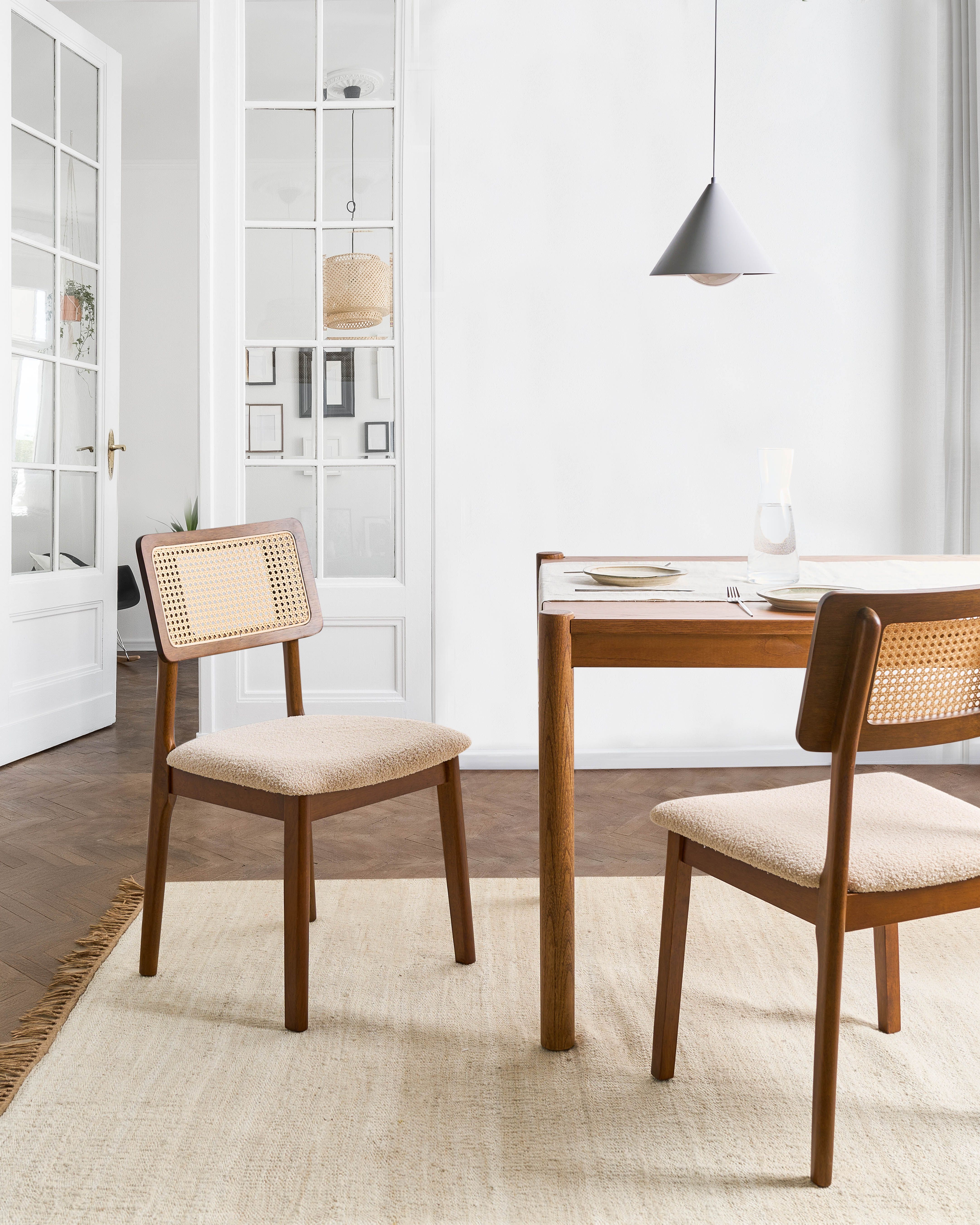 Set of 2 Dining Chairs EMBAR Wood Brown