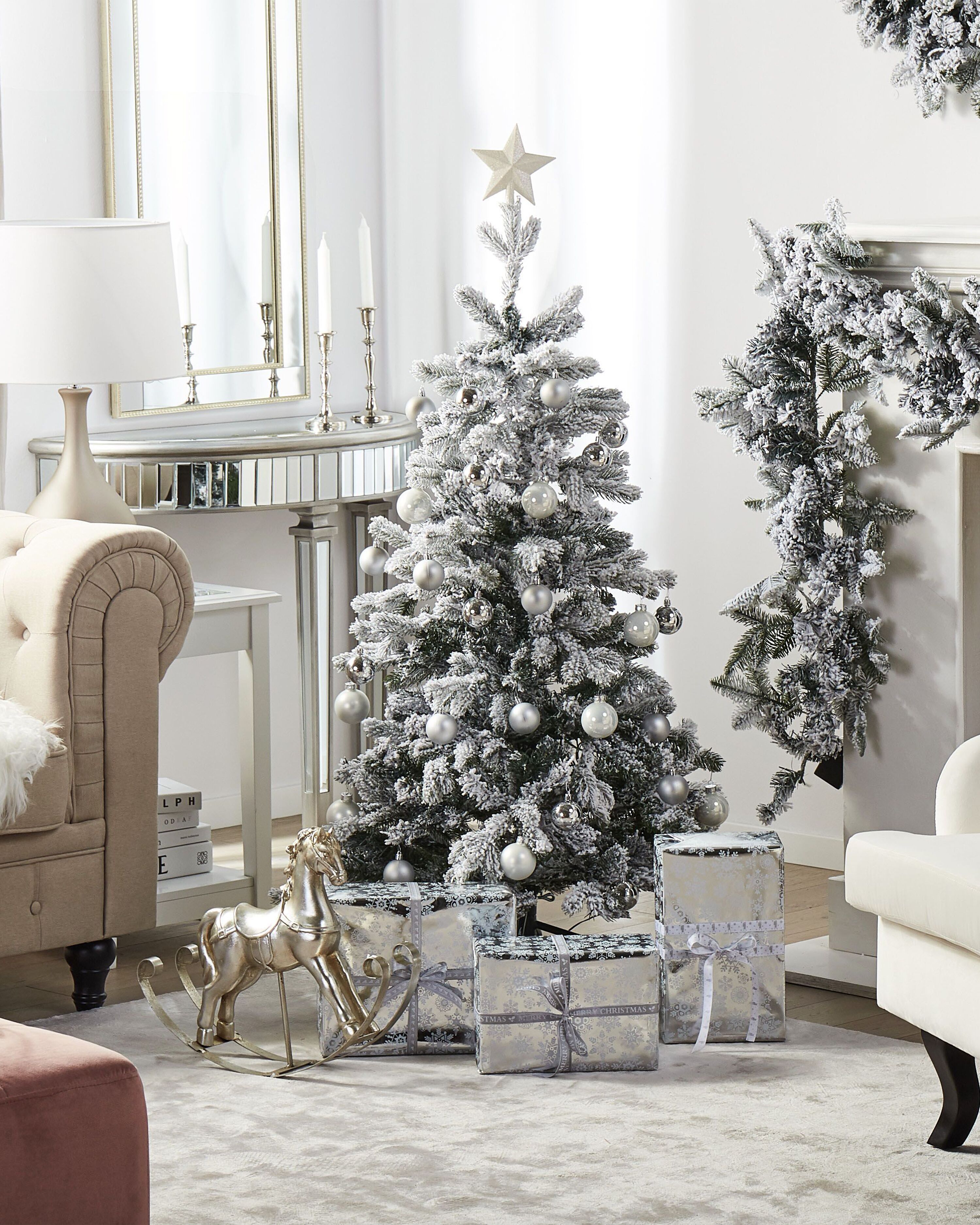 Artificial Snowy Christmas Tree TOMICHI 120 cm White