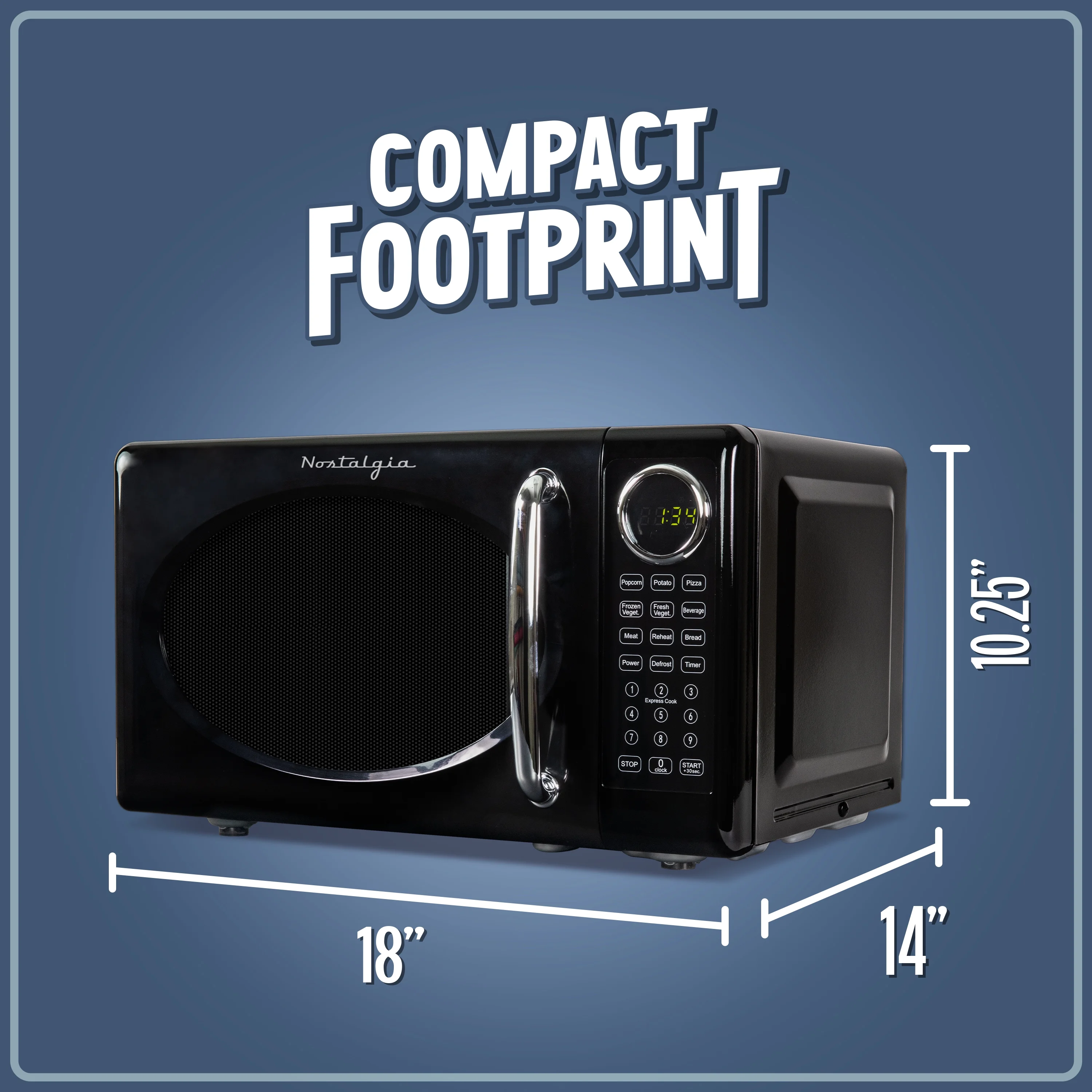 Nostalgia Retro Microwave Oven - 0.7 Cu Ft & 700-Watt Countertop Microwave with Glass Turntable, Child Safety Lock, 8 Auto-Cook Programs & Digital Clock - Aqua - Image 17