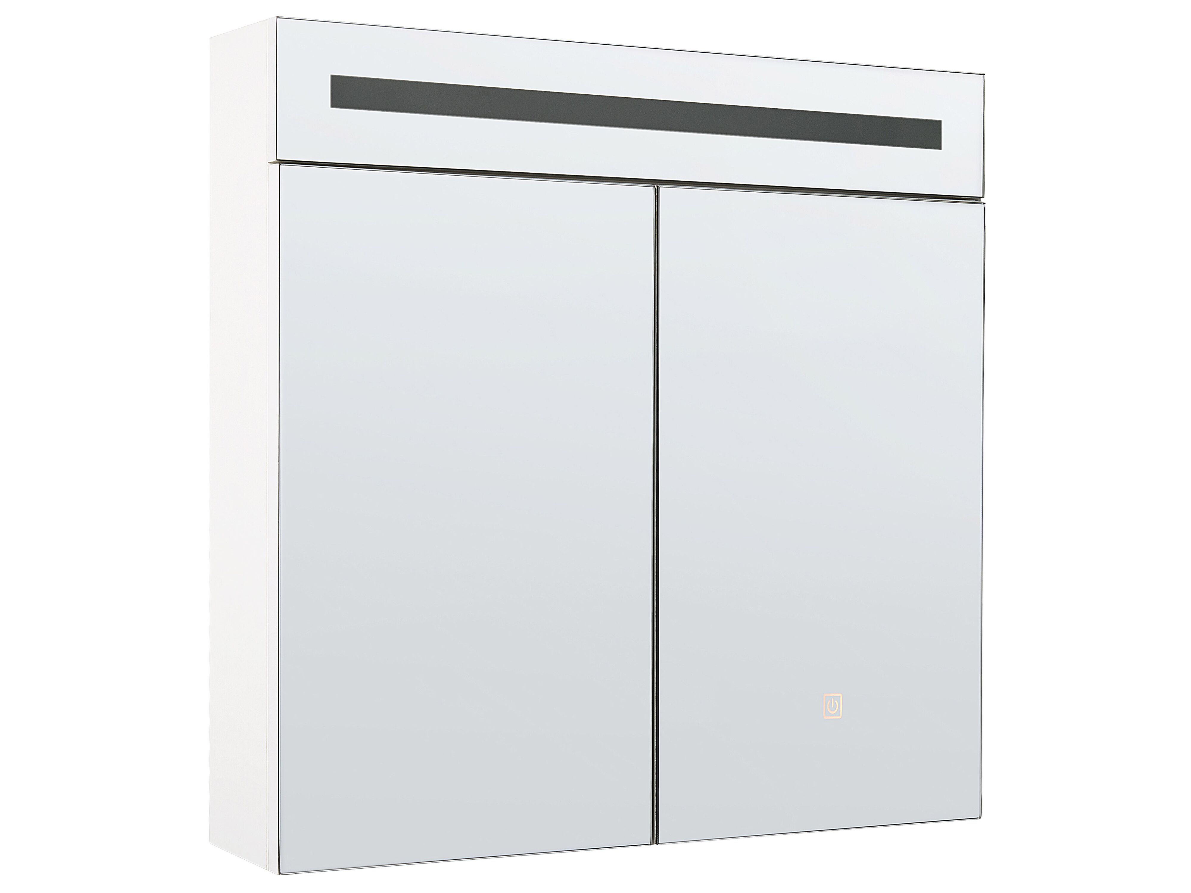 Bathroom Wall Mounted Mirror Cabinet LED JARAMILLO 60 cm 60 cm White