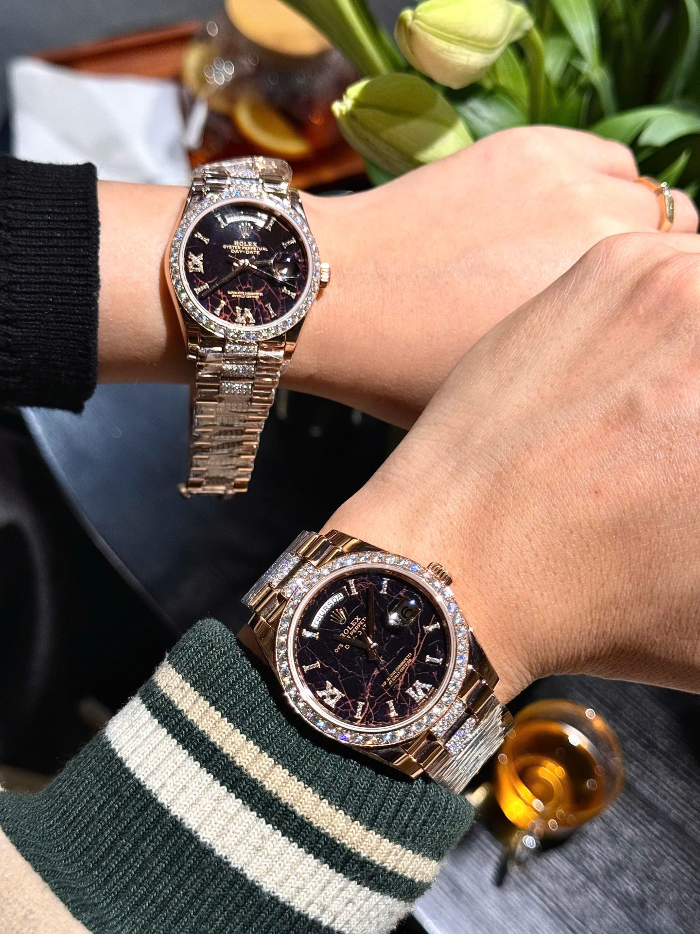 Rolex Day-Date Replica Watch Meteorite Dial Custom Moissanite Diamonds Hong Kong 40mm - Top club