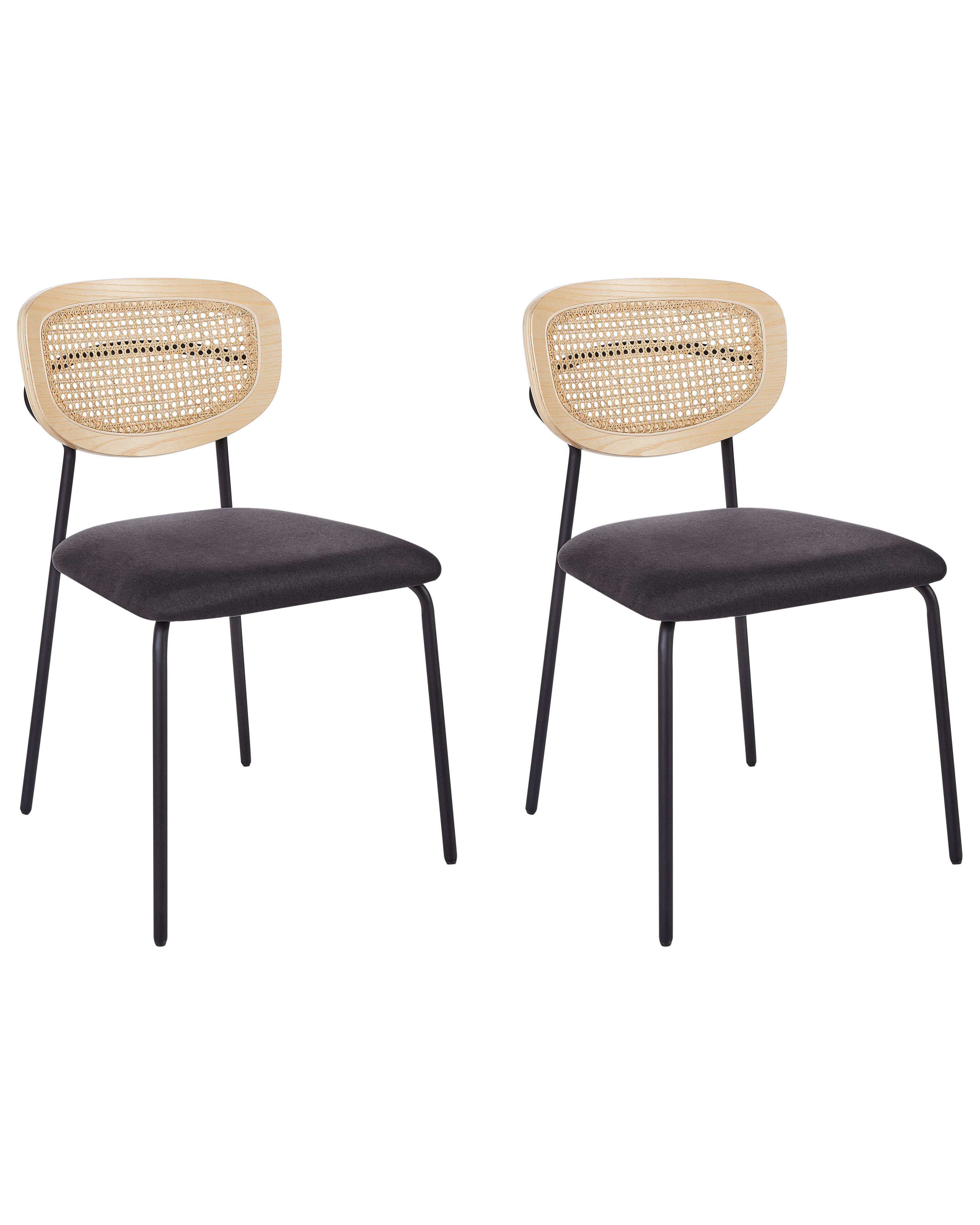 Set of 2 Dining Chairs MAYETTA Metal Black