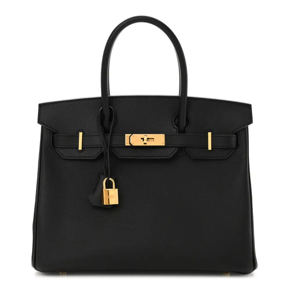 Hermès Black Epsom Leather Birkin 30 Gold Hardware1:1High-quality replica