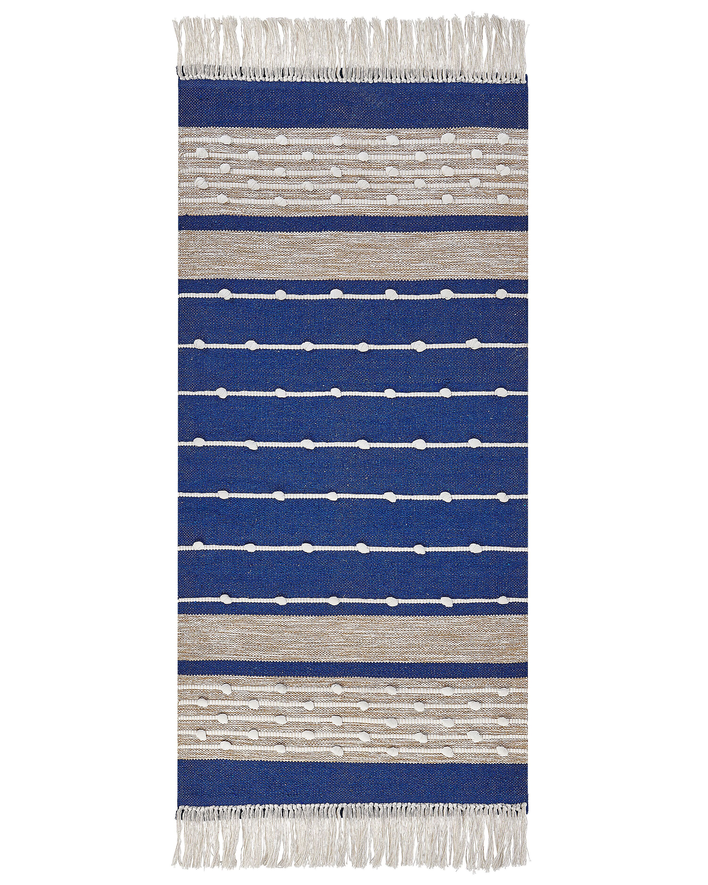 Rug KONDHALI Blue 80 x 150 cm Cotton