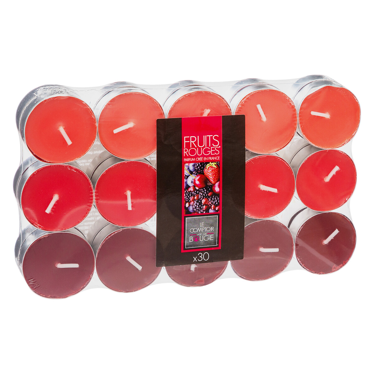 Set of 30 scented candles Red fruits, 350g
