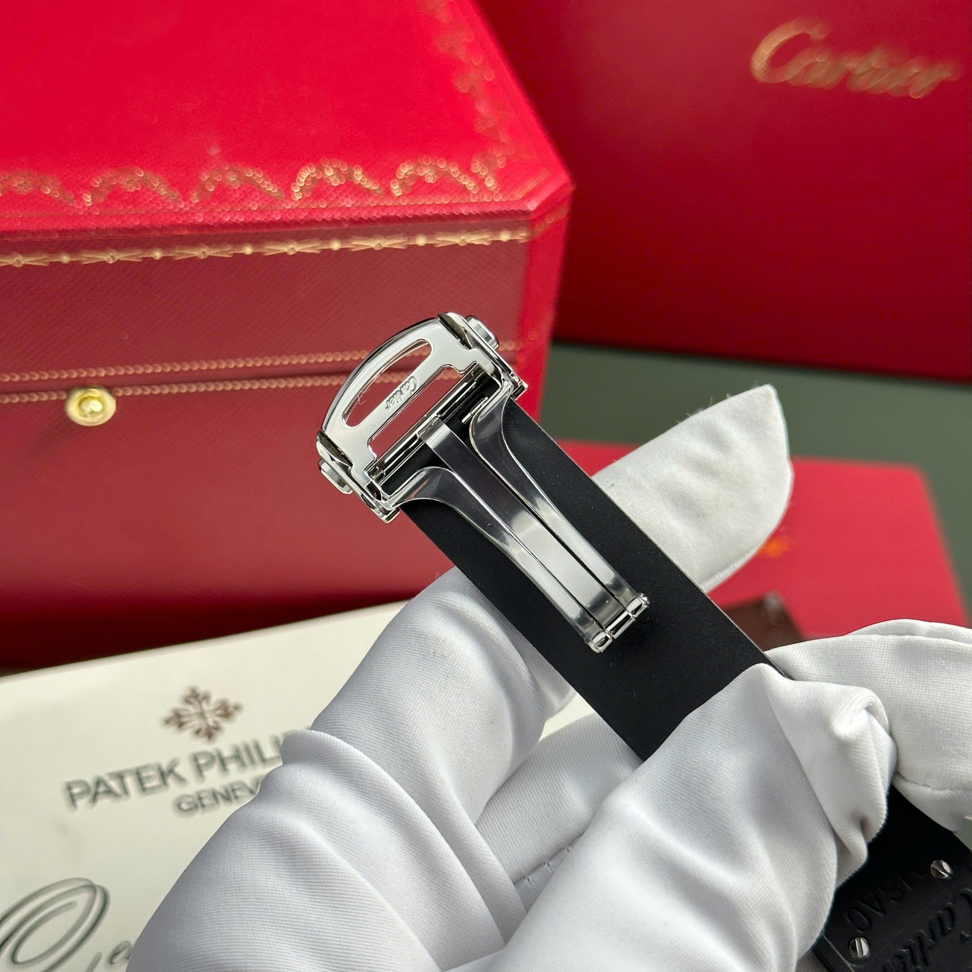 Cartier Santos Black Replica 11 Watch Rubber Strap BV Factory 39.8mm - Top club