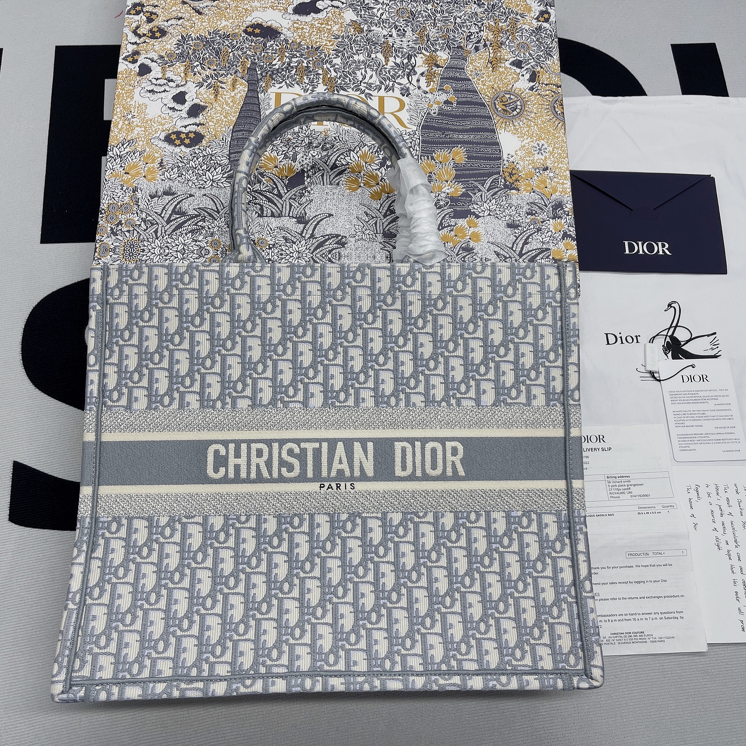 Christian Dior Large Dior Book Tote Gray, For Women, Women’s Handbags 16.5in/42cm CD M1286ZRIW_M9321:1High-quality replica
