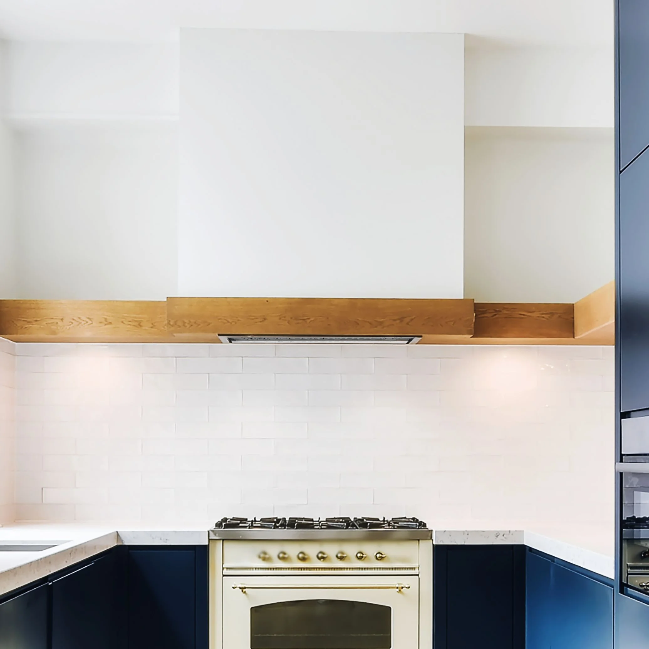 Hauslane | Pro-Style 40�� IN-R300 Built-In Range Hood, 21�� Deep | Low Noise Performance | Contemporary Design, Full-Size Handles, Professional-Grade Baffle Filters & Grease Tray, LED