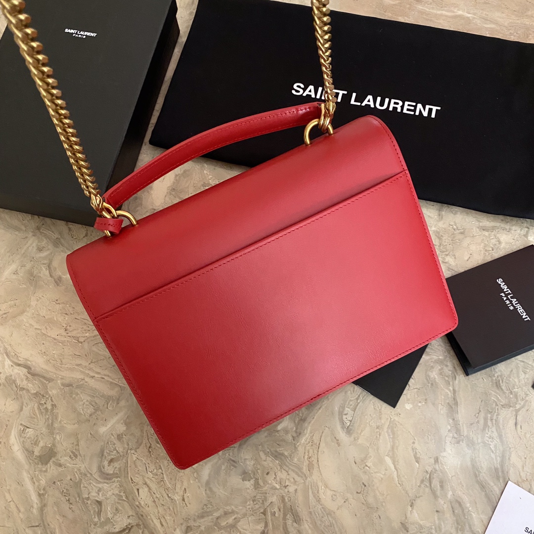MEDIUM SUNSET SATCHEL IN SMOOTH LEATHER1:1High-quality replica