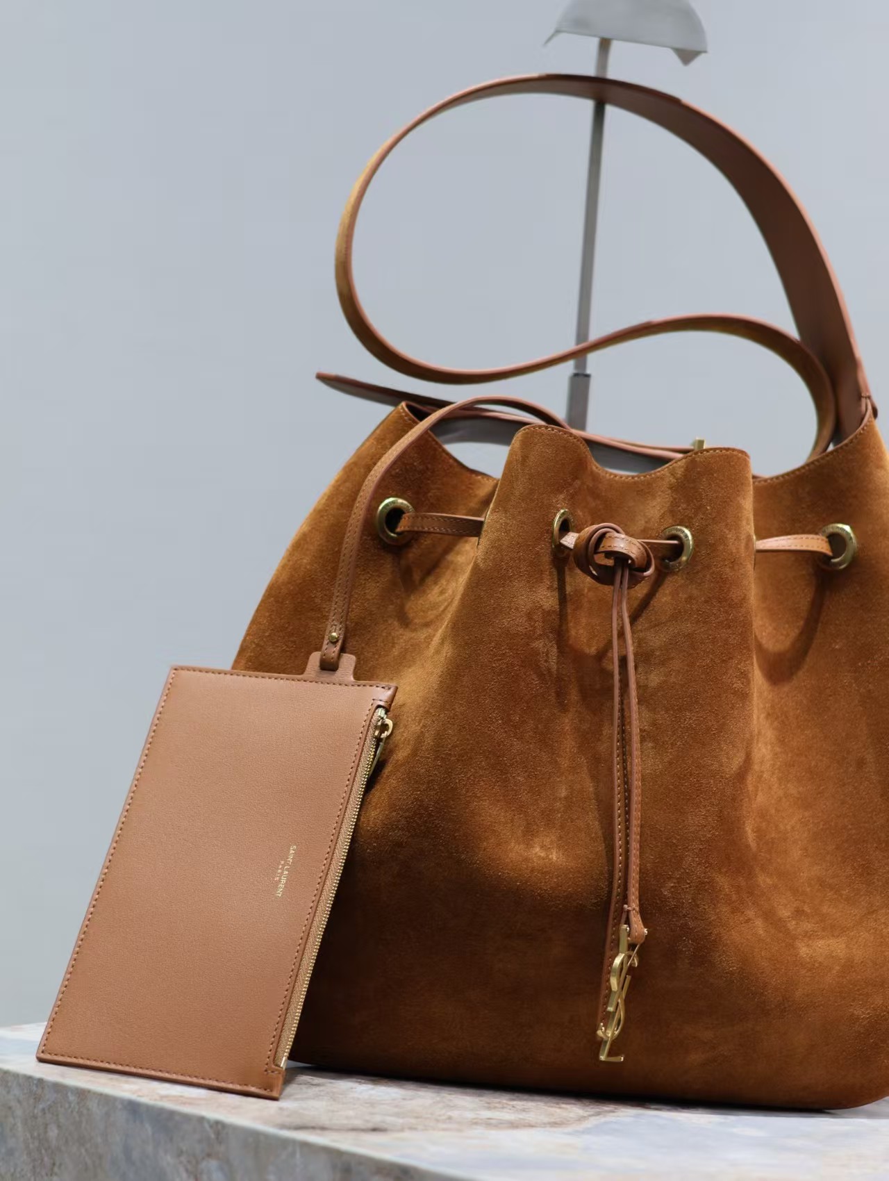 Saint Laurent Flat Hobo Suede Shoulder Bag1:1High-quality replica