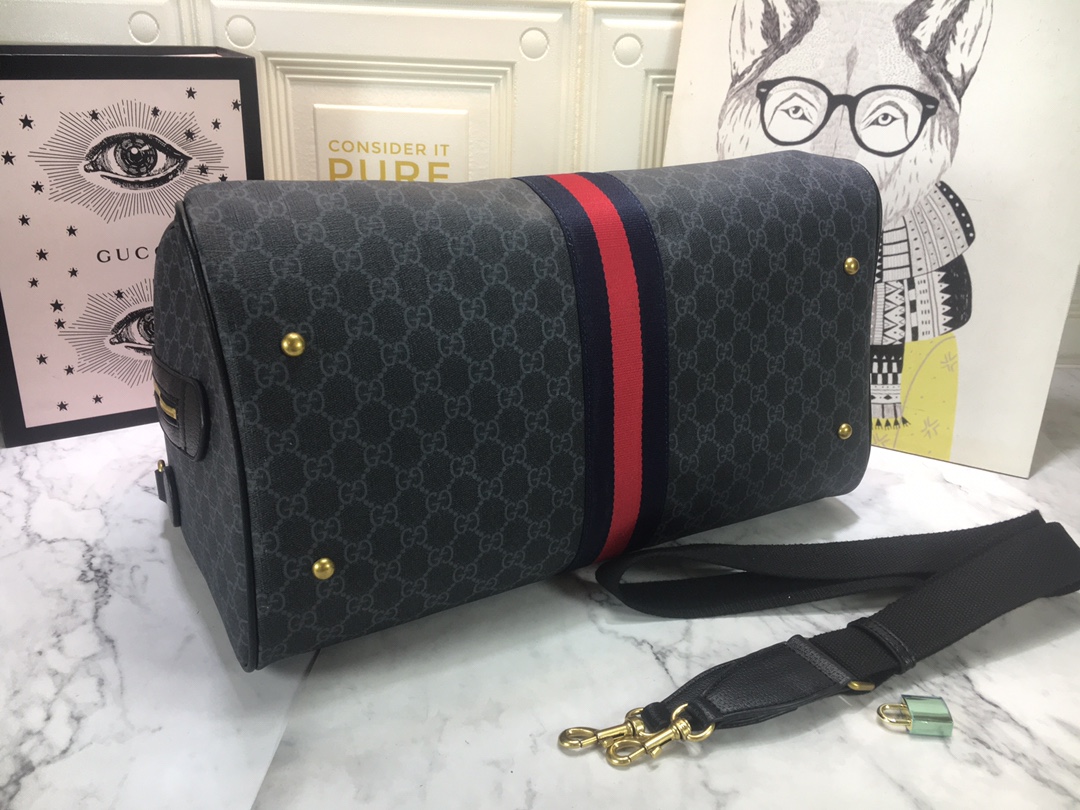 Replica Gucci Ophidia Medium Carry-On Duffle Beige/Black1:1High-quality replica