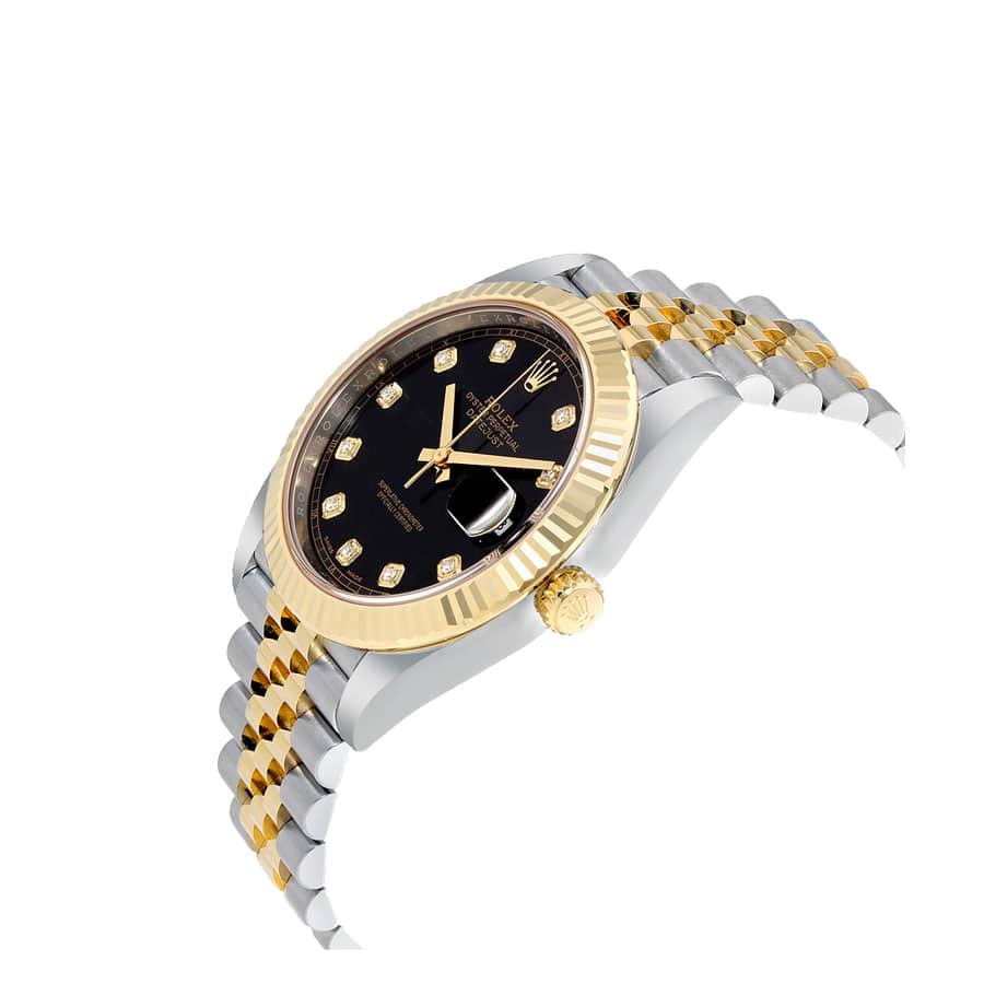 Rolex Datejust 12633BKDJ Steel Gold Automatic Black And Diamond Dial Jubilee Replica - Elite Watch Atelier