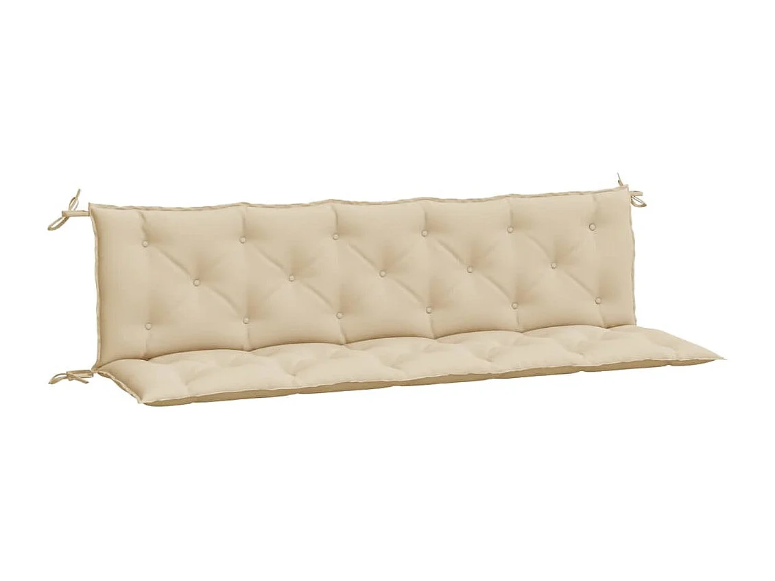 Coussins de banc jardin lot de 2 beige 180x50x7 cm tissu Oxford