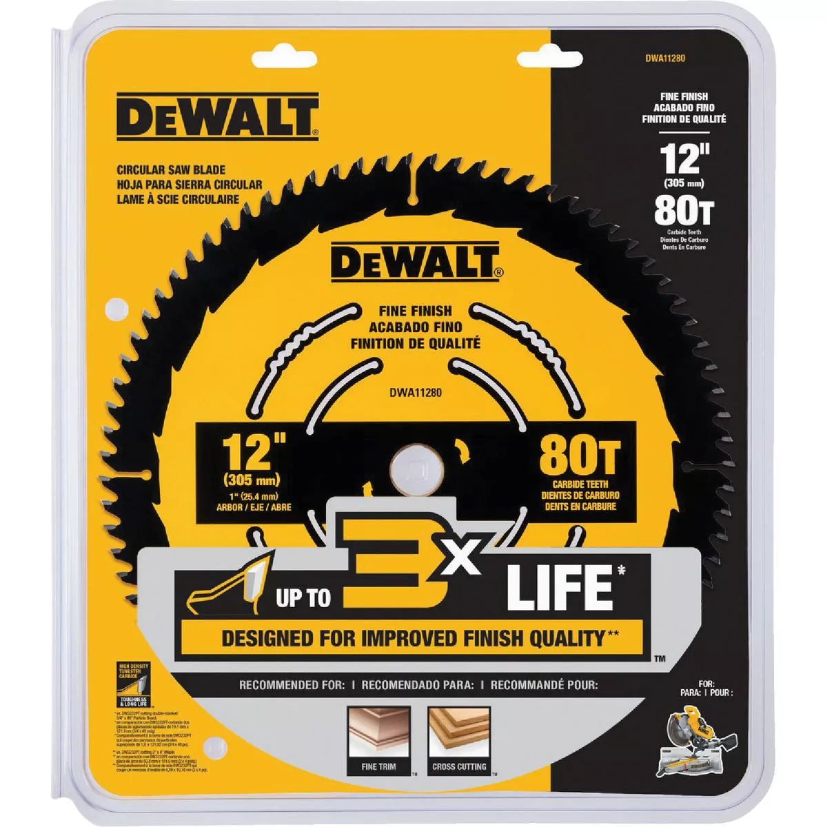 DEWALT 12 In. 80-Tooth Fine Finish Circular Saw Blade