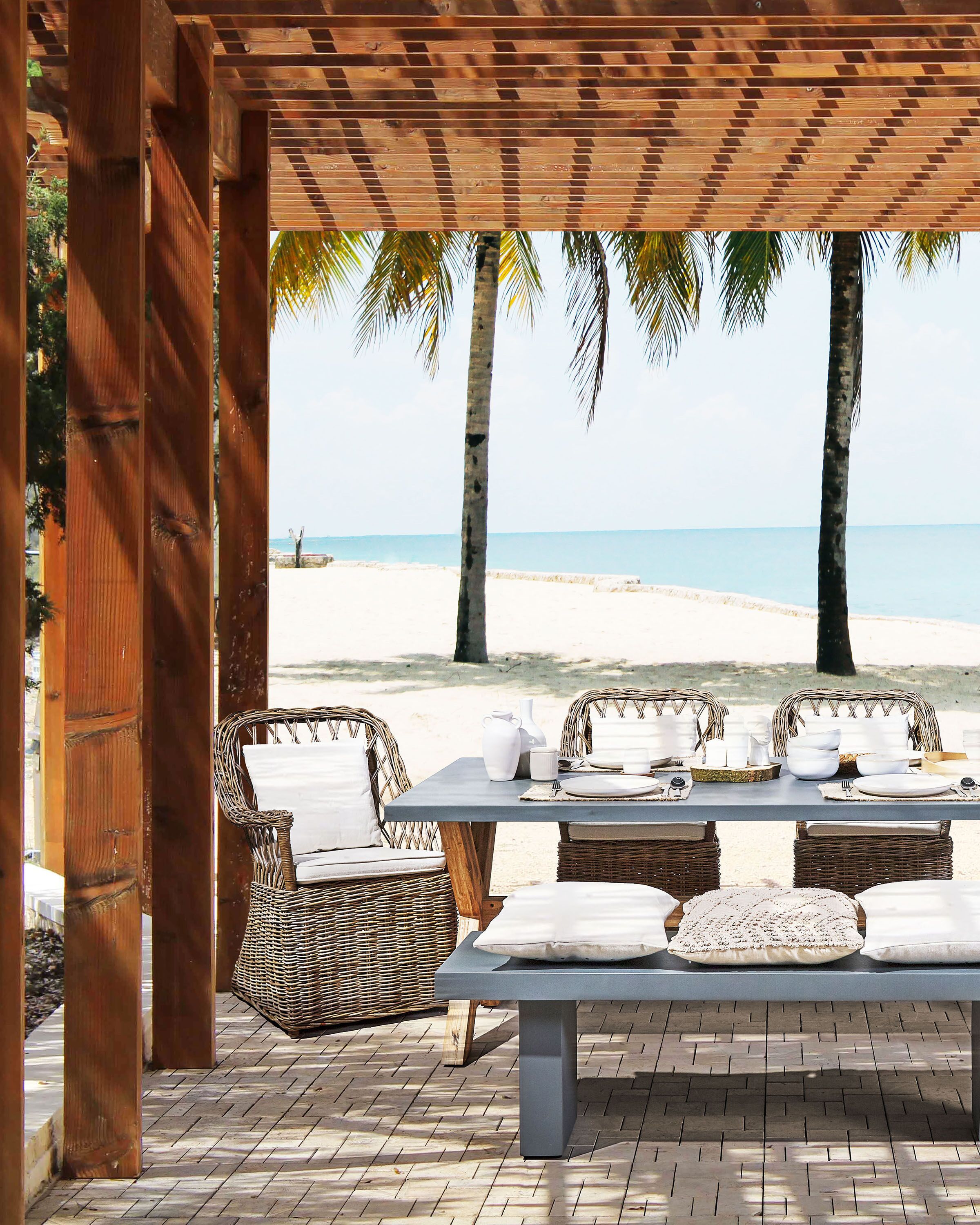 Garden Armchair MAROS Rattan Natural