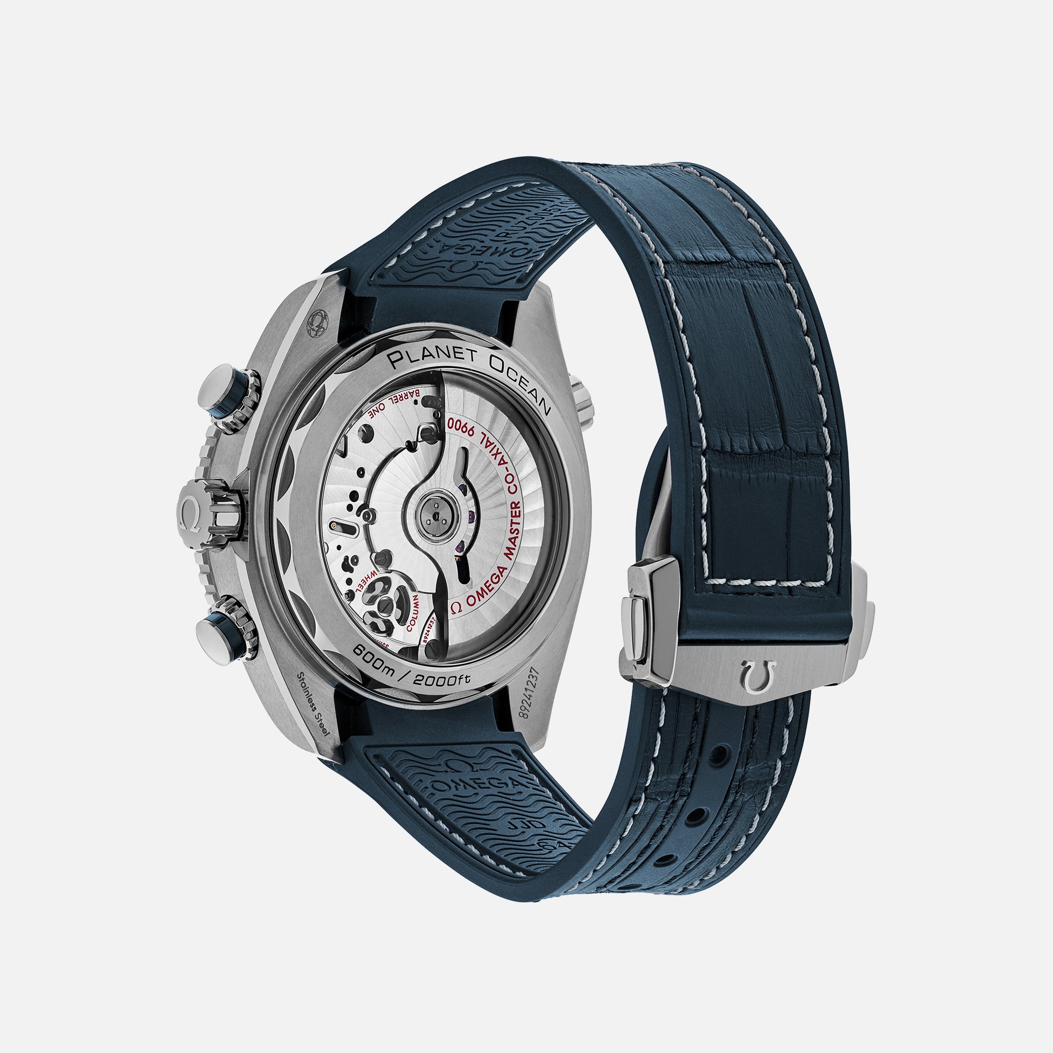 Seamaster Planet Ocean 600M Co-Axial Master Chronometer Chronograph 45.5mm Blue Dial On Leather Strap With Rubber Lining(1:1 replica) - Top club