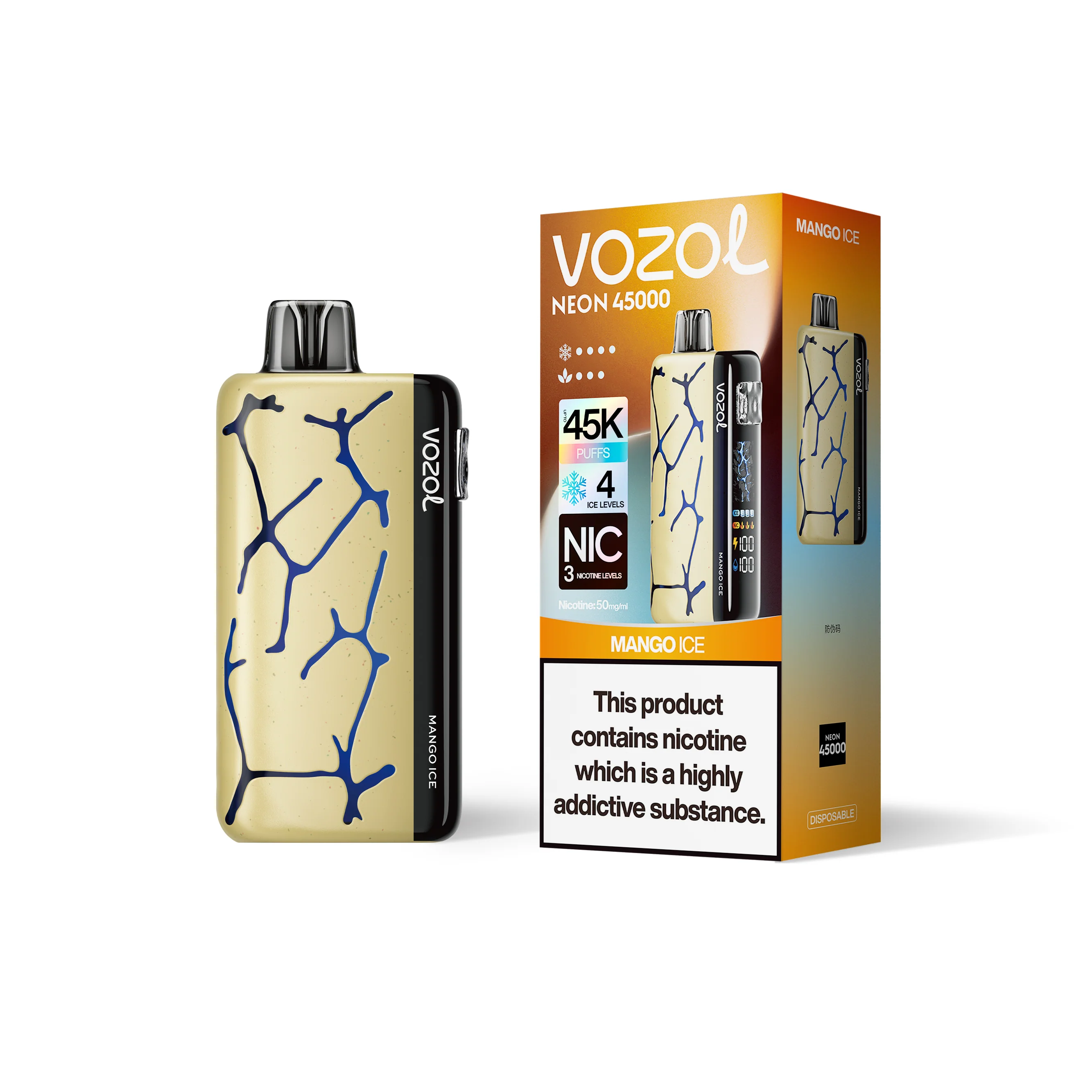 VOZOL NEON 45K jednorazowy e-papieros (wszystkie smaki)