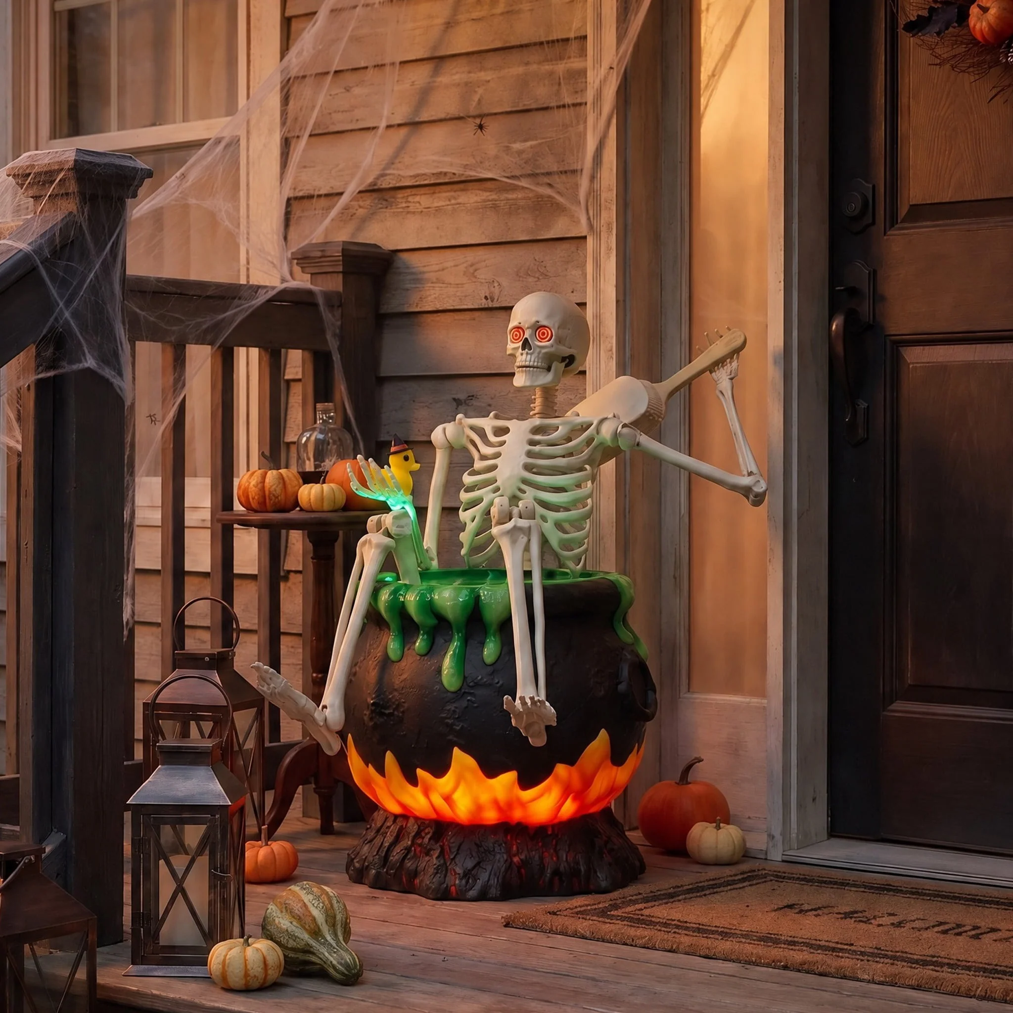 Way To Celebrate Animated Skeleton in Cauldron Halloween Outdoor Decor, 43 in - Image 2 Way To Celebrate Animated Skeleton in Cauldron Halloween Outdoor Decor, 43 in - Image 2