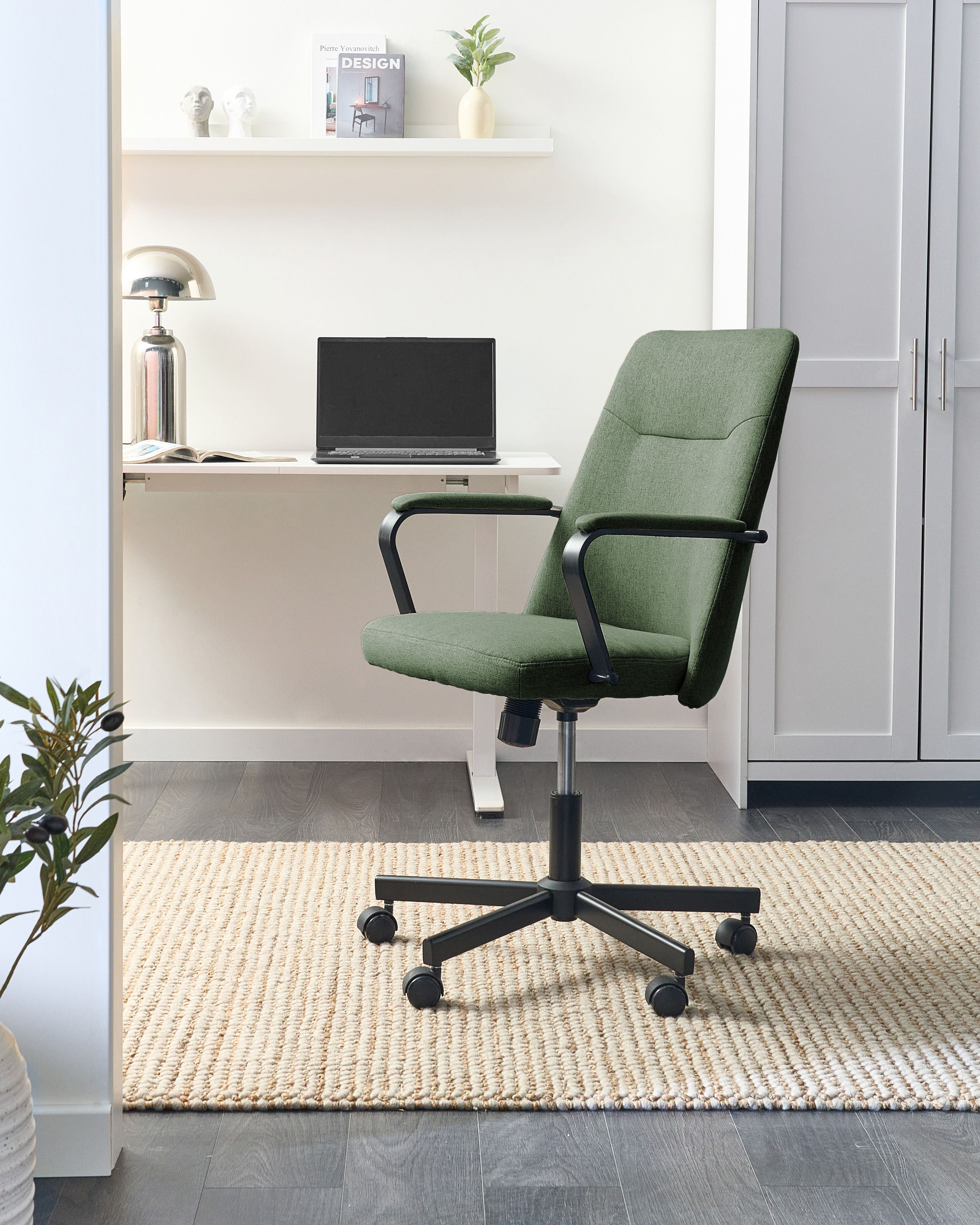 Office Chair CAROGA Fabric Dark Green
