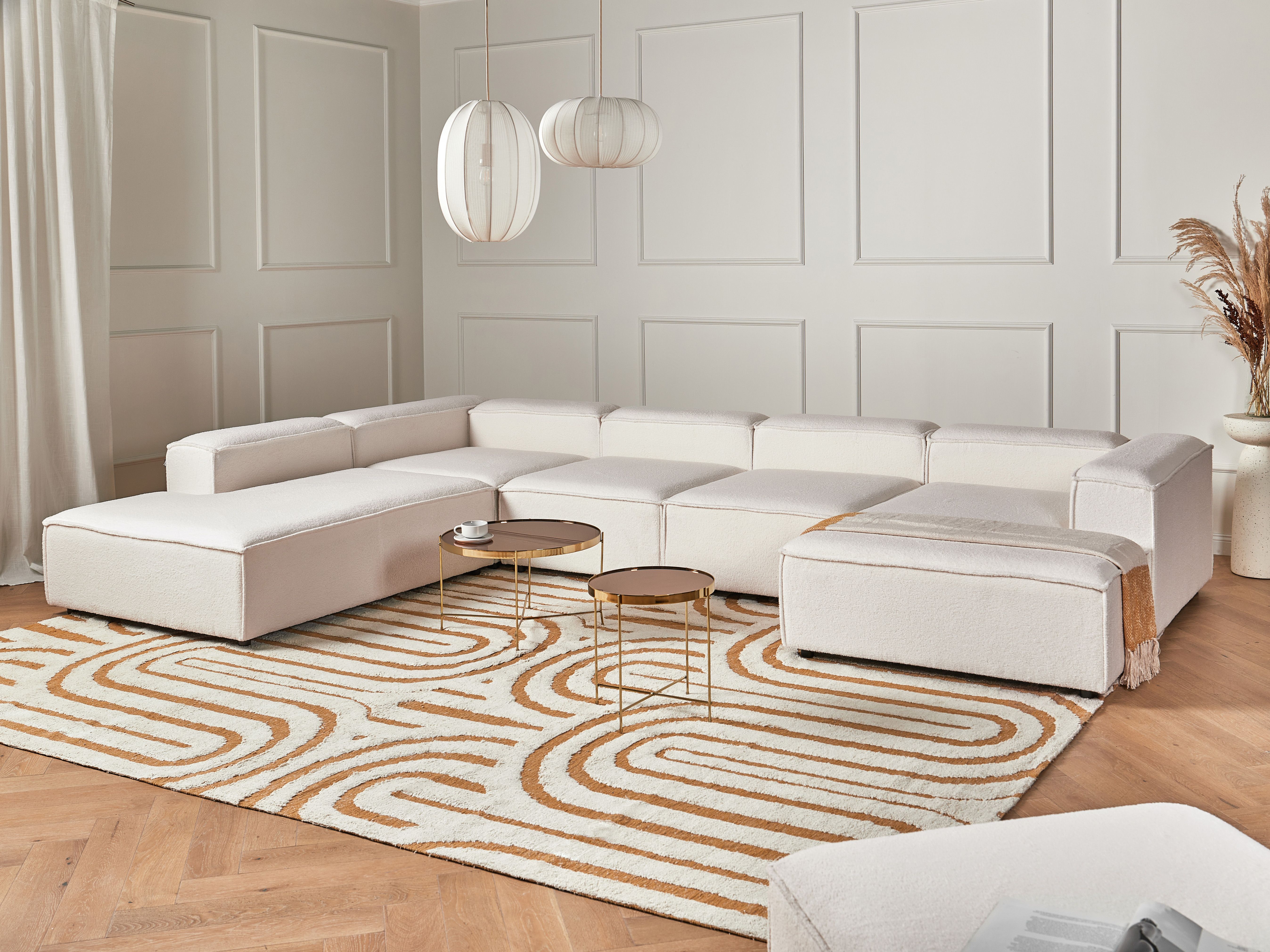 Modular Corner Sofa 5 Seater ARDAL Boucle Off-White Right Hand